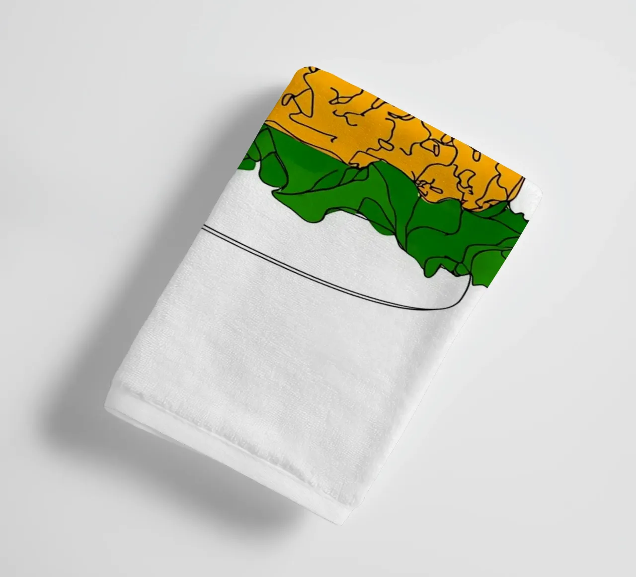 Burger - Minimalist fast food line art illustration towel by Viv Line Art