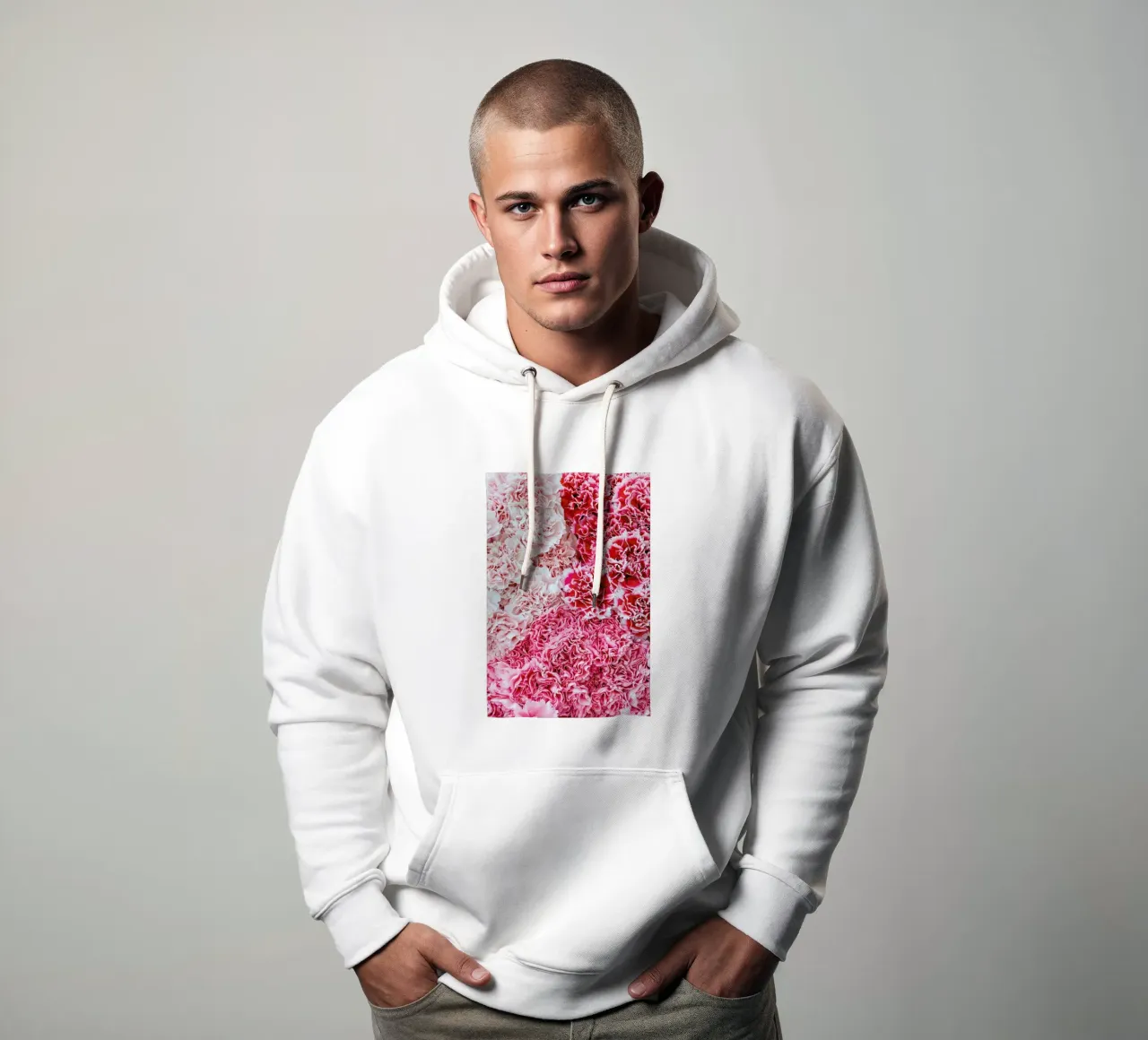 Carnation Flower felpa con cappuccio da Curious Collections by Marielle Leenders