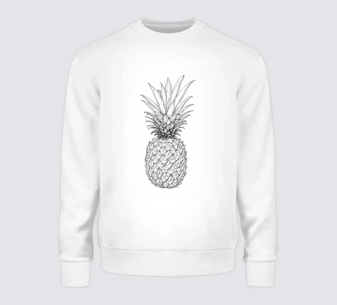 Ananas - Illustrazione grafica minimalista di frutta tropicale felpa da Viv Line Art