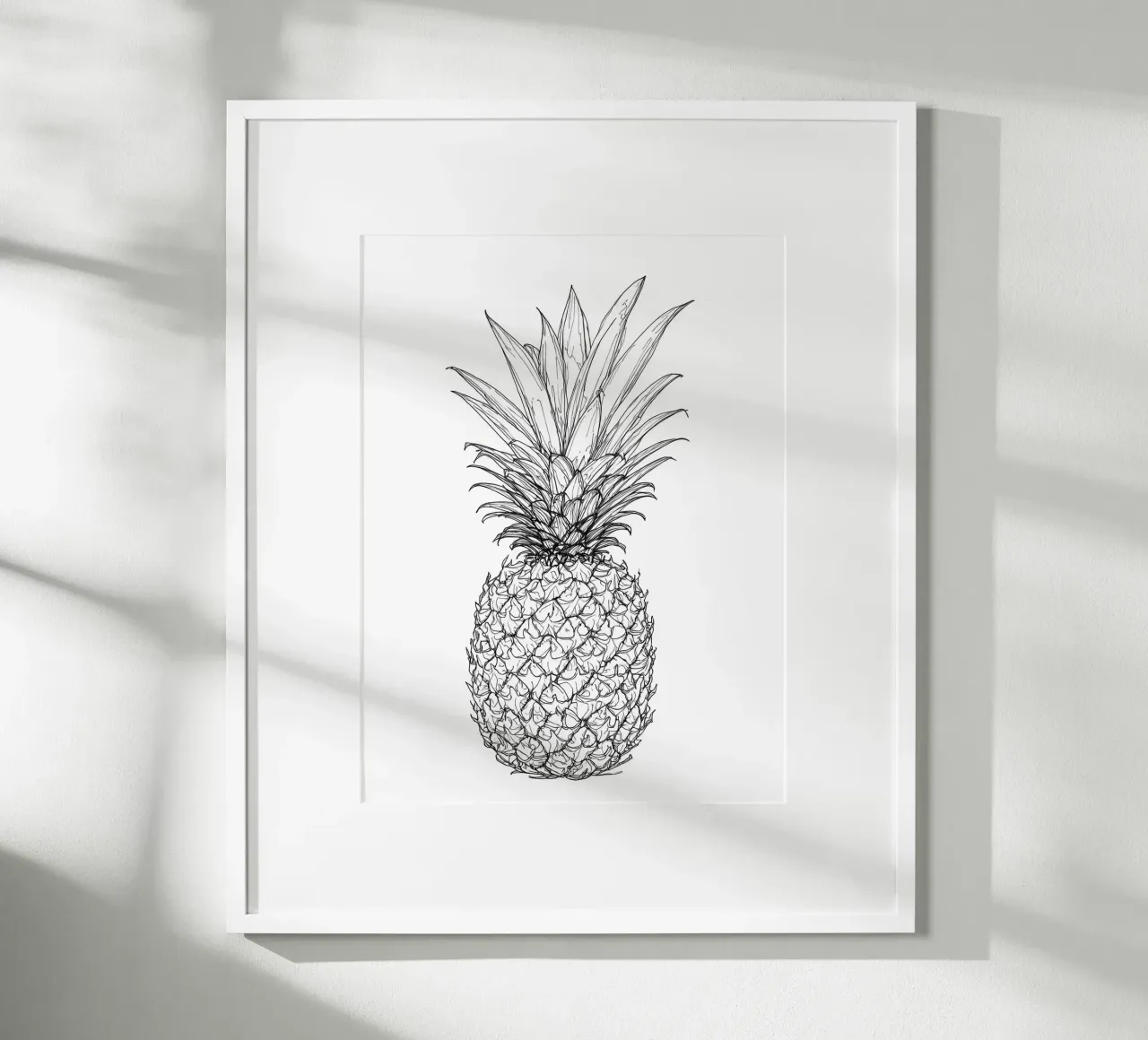 Ananas - Illustrazione grafica minimalista di frutta tropicale poster da Viv Line Art
