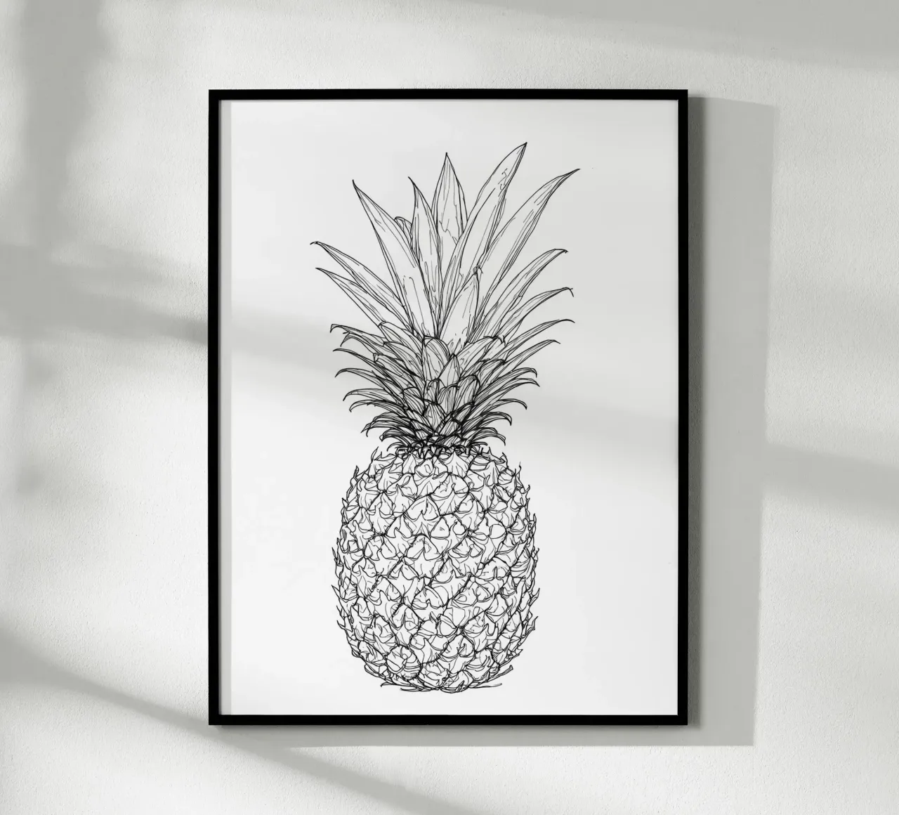Ananas - Illustrazione grafica minimalista di frutta tropicale poster da Viv Line Art