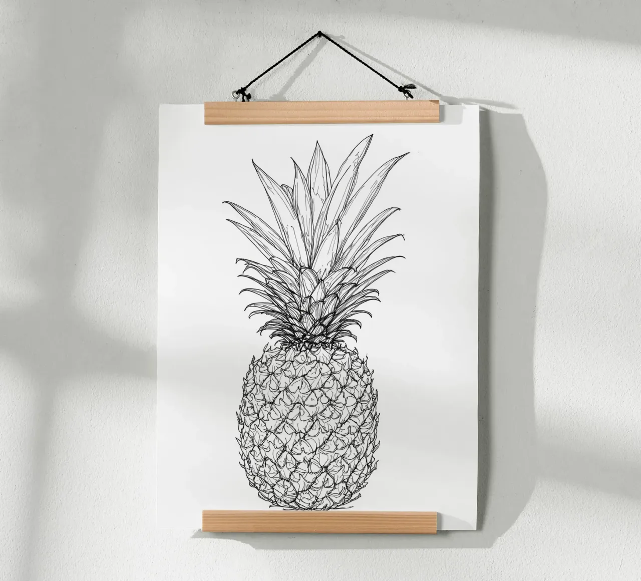 Ananas - Illustrazione grafica minimalista di frutta tropicale poster da Viv Line Art