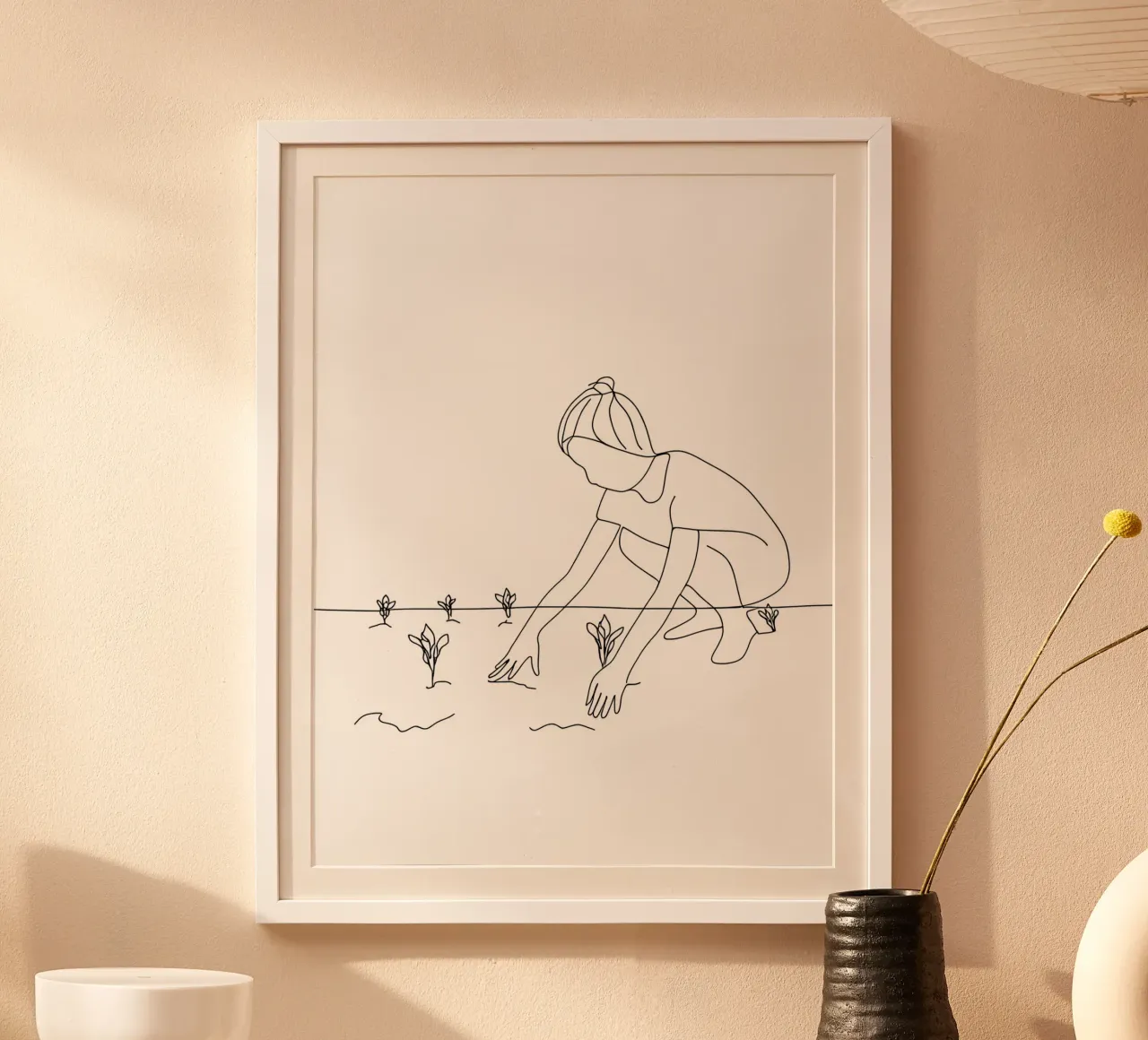 Giardinaggio - Linea minimalista Arte della natura e cura delle piante poster da Viv Line Art