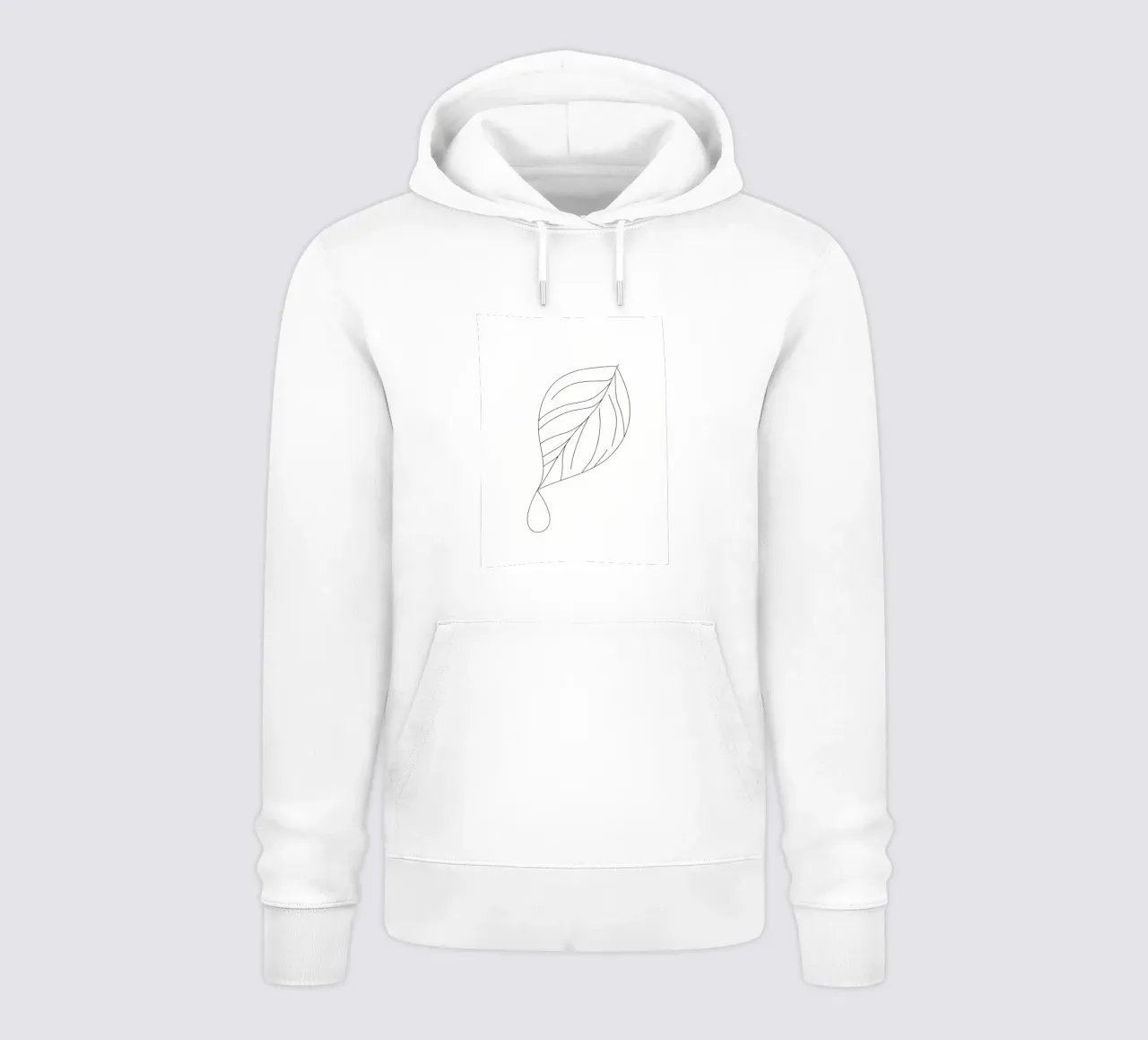 Goccia d'acqua su foglia - Line art natura minimalista felpa con cappuccio da Viv Line Art
