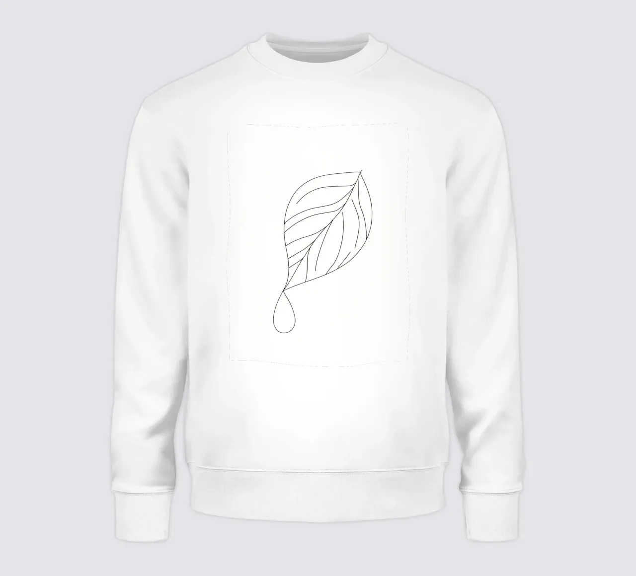 Water Drop on Leaf - Minimalist Nature Line Art sweatshirt by Viv Line Art