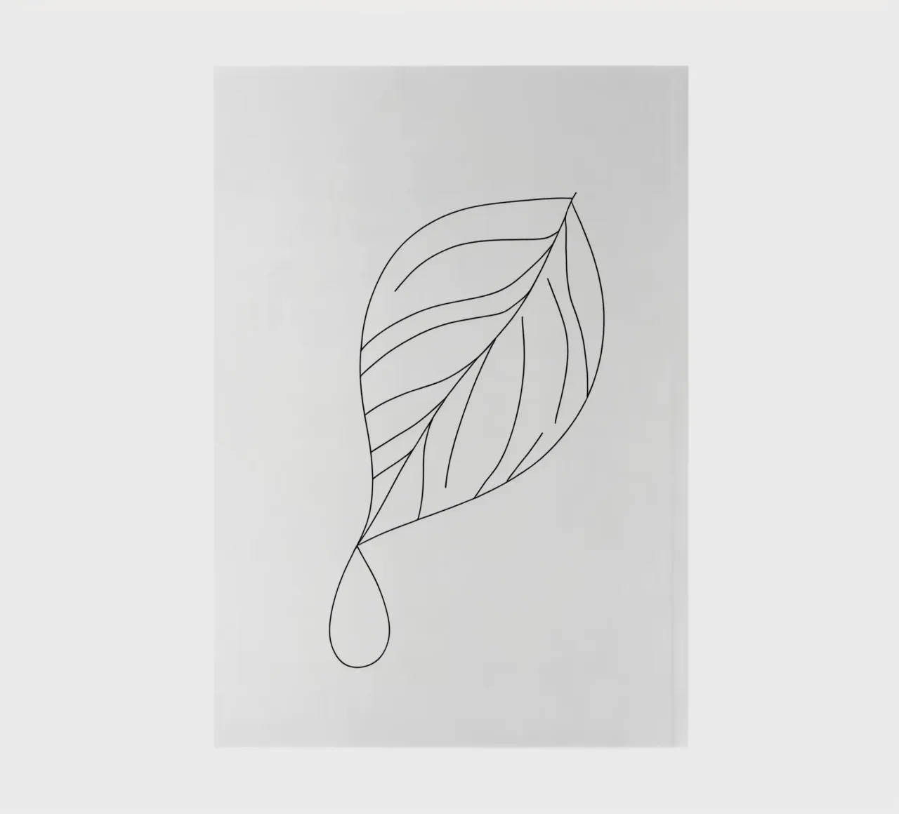Water Drop on Leaf - Minimalist Nature Line Art notebook by Viv Line Art