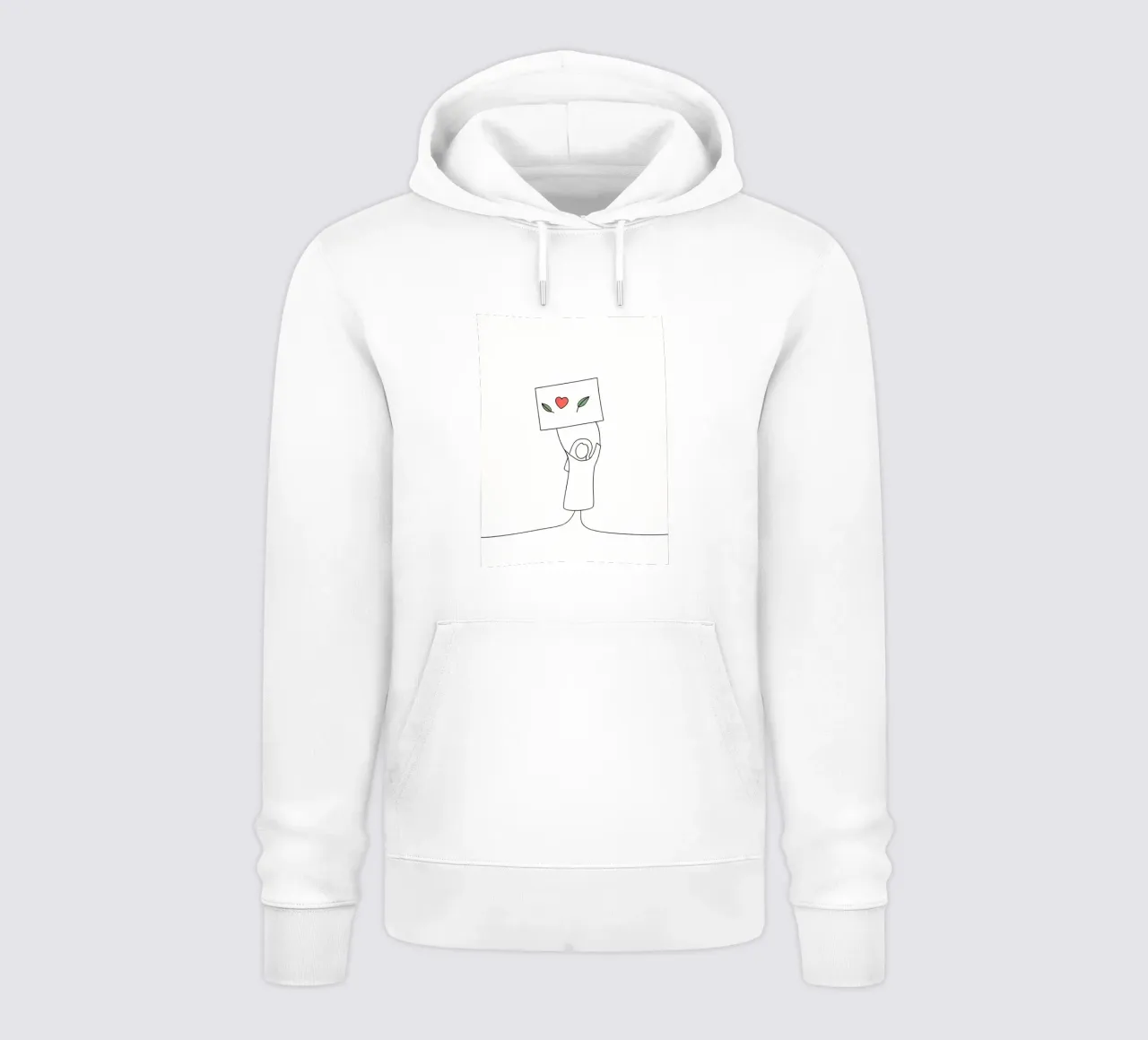 Go Vegan - Line art minimaliste per una vita a base vegetale felpa con cappuccio da Viv Line Art