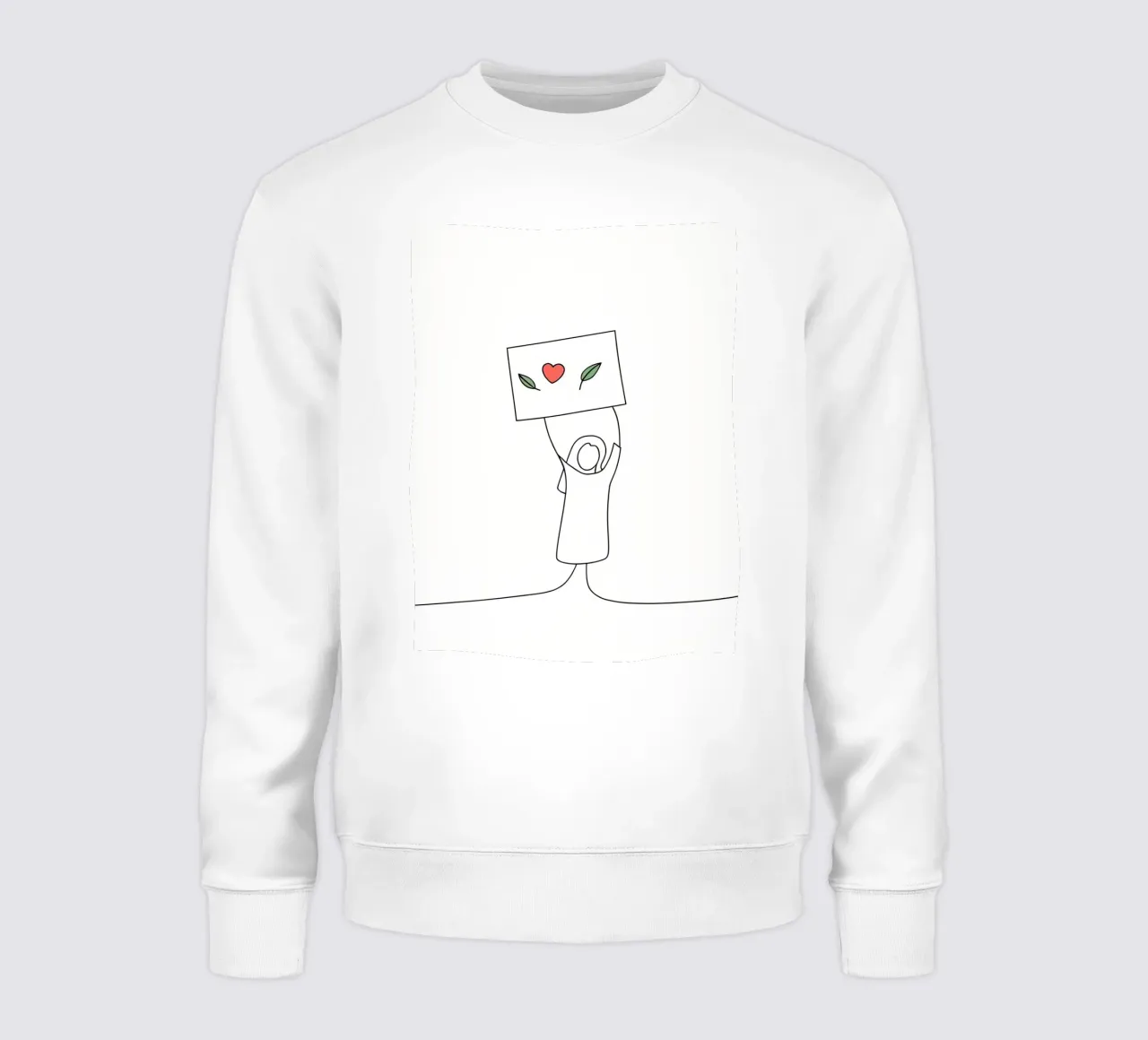 Go Vegan - Line art minimaliste per una vita a base vegetale felpa da Viv Line Art