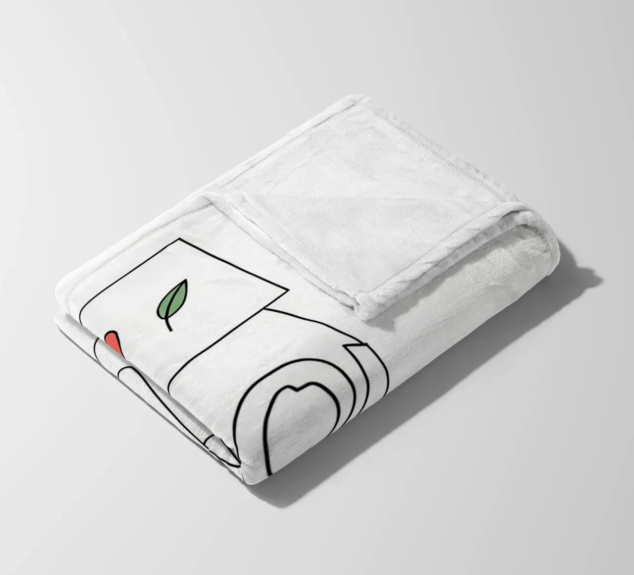 Go Vegan - Line art minimaliste per una vita a base vegetale coperta in pile da Viv Line Art