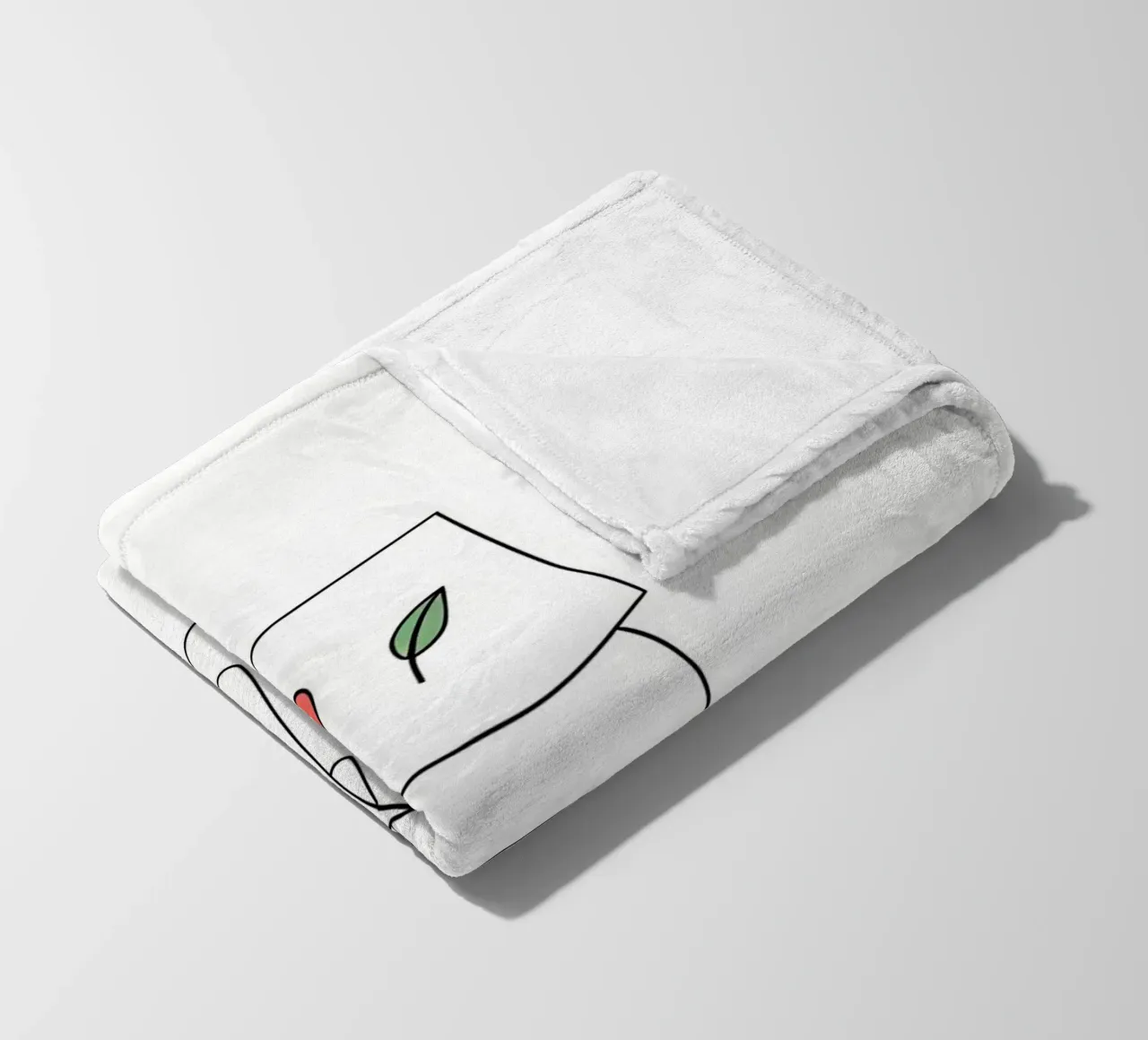 Go Vegan - Line art minimaliste per una vita a base vegetale coperta in pile da Viv Line Art