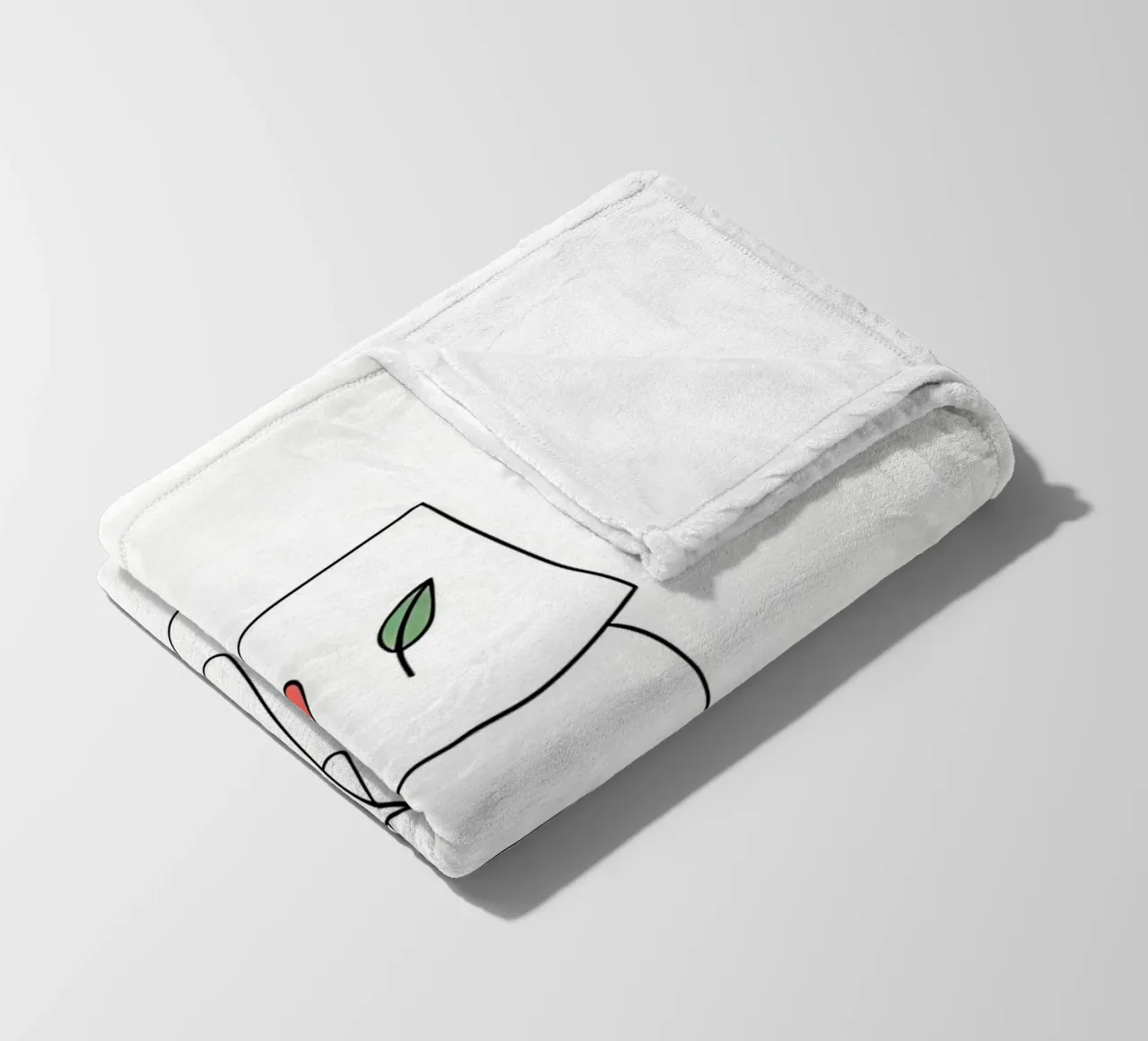 Go Vegan - Line art minimaliste per una vita a base vegetale coperta in pile da Viv Line Art
