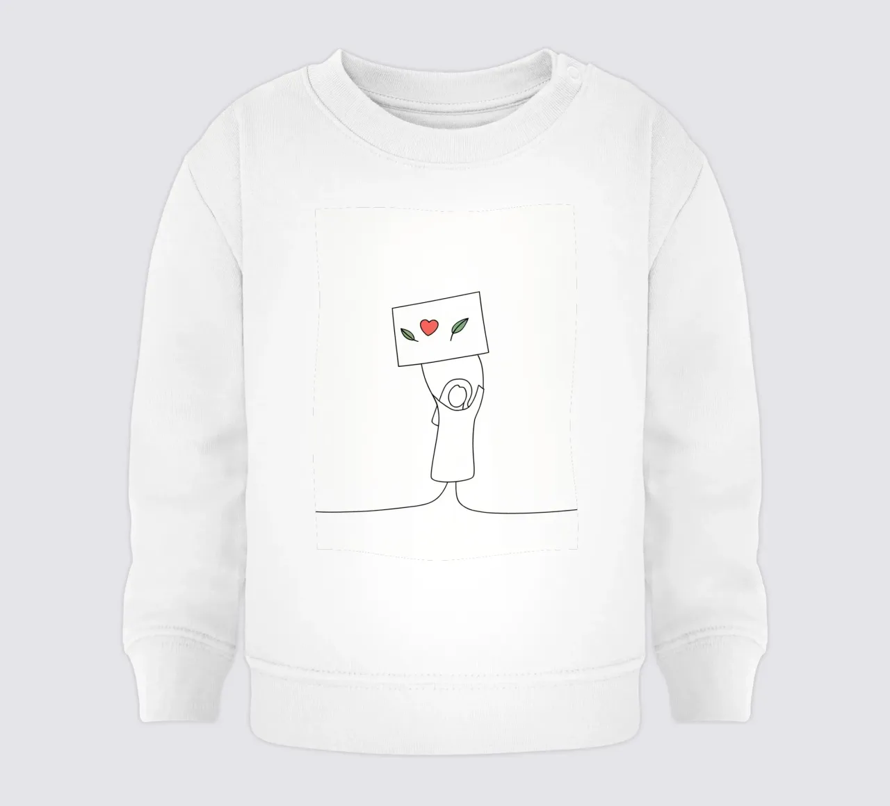 Go Vegan - Line art minimaliste per una vita a base vegetale felpa neonato da Viv Line Art