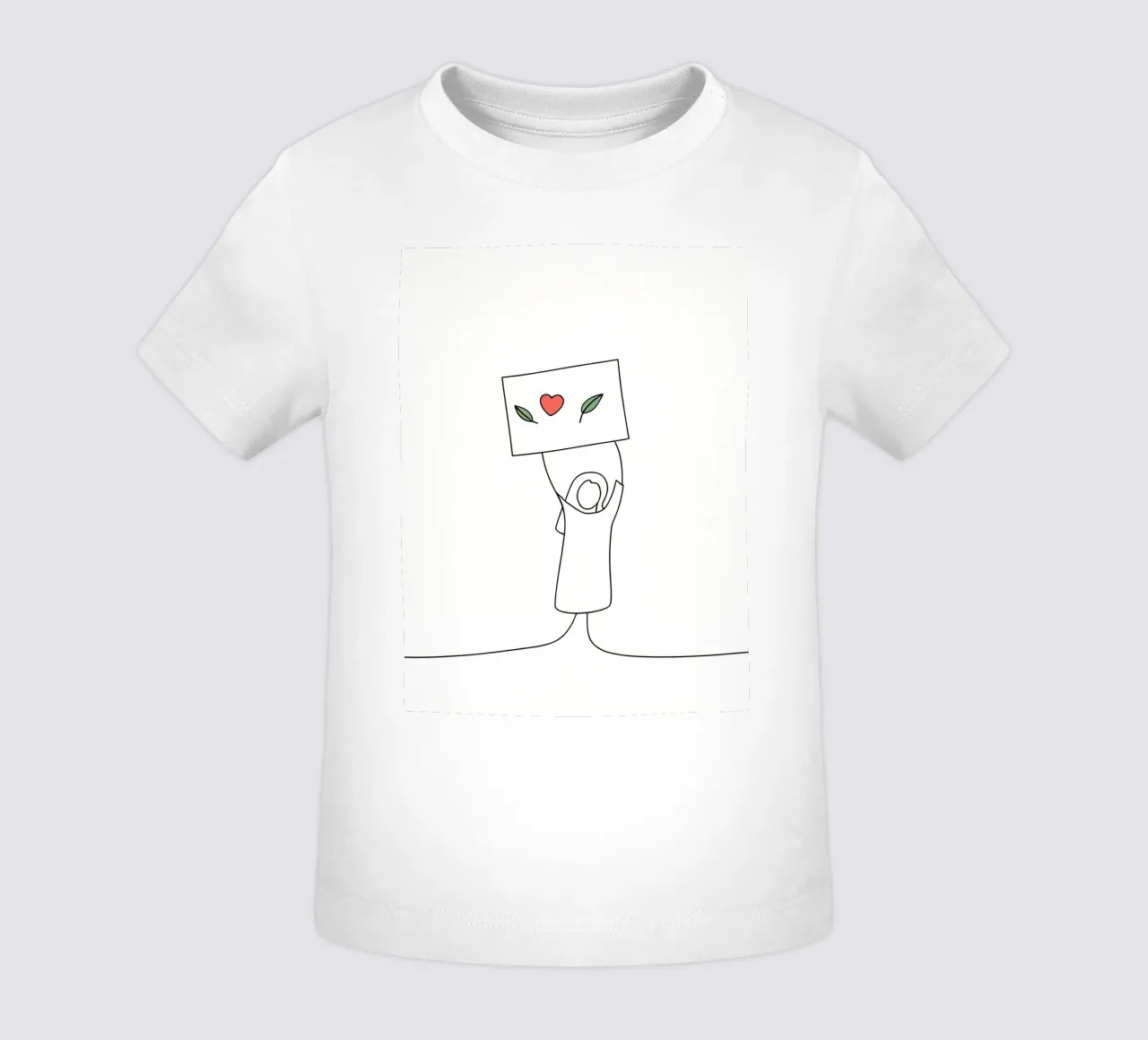 Go Vegan - Line art minimaliste per una vita a base vegetale maglietta neonato da Viv Line Art