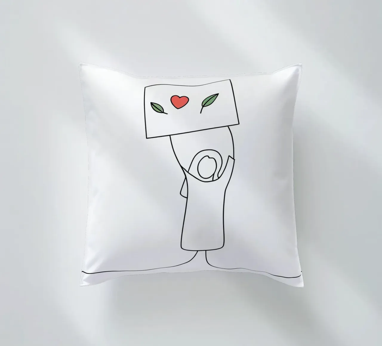 Go Vegan - Line art minimaliste per una vita a base vegetale cuscino da Viv Line Art