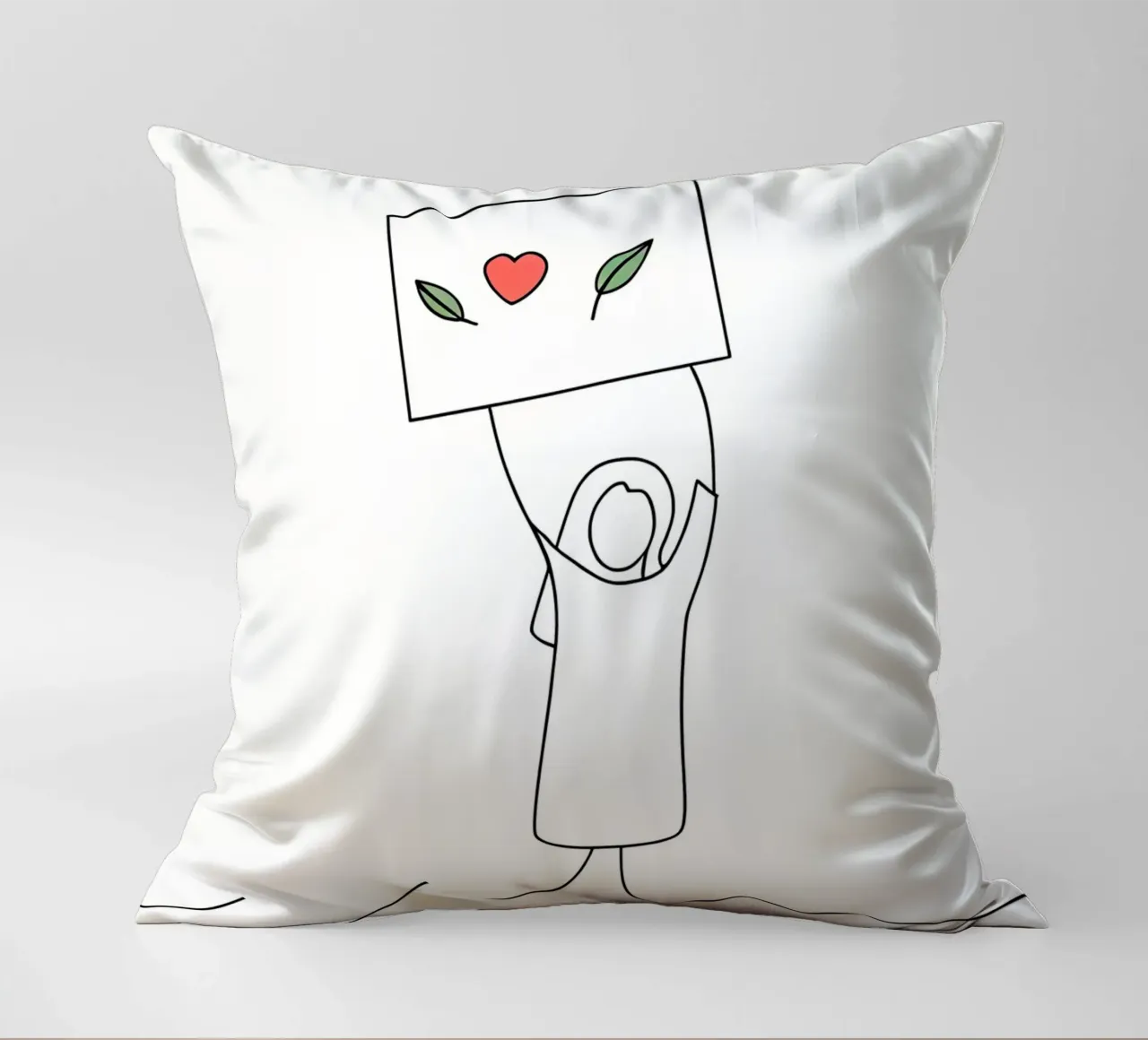 Go Vegan - Line art minimaliste per una vita a base vegetale cuscino da Viv Line Art