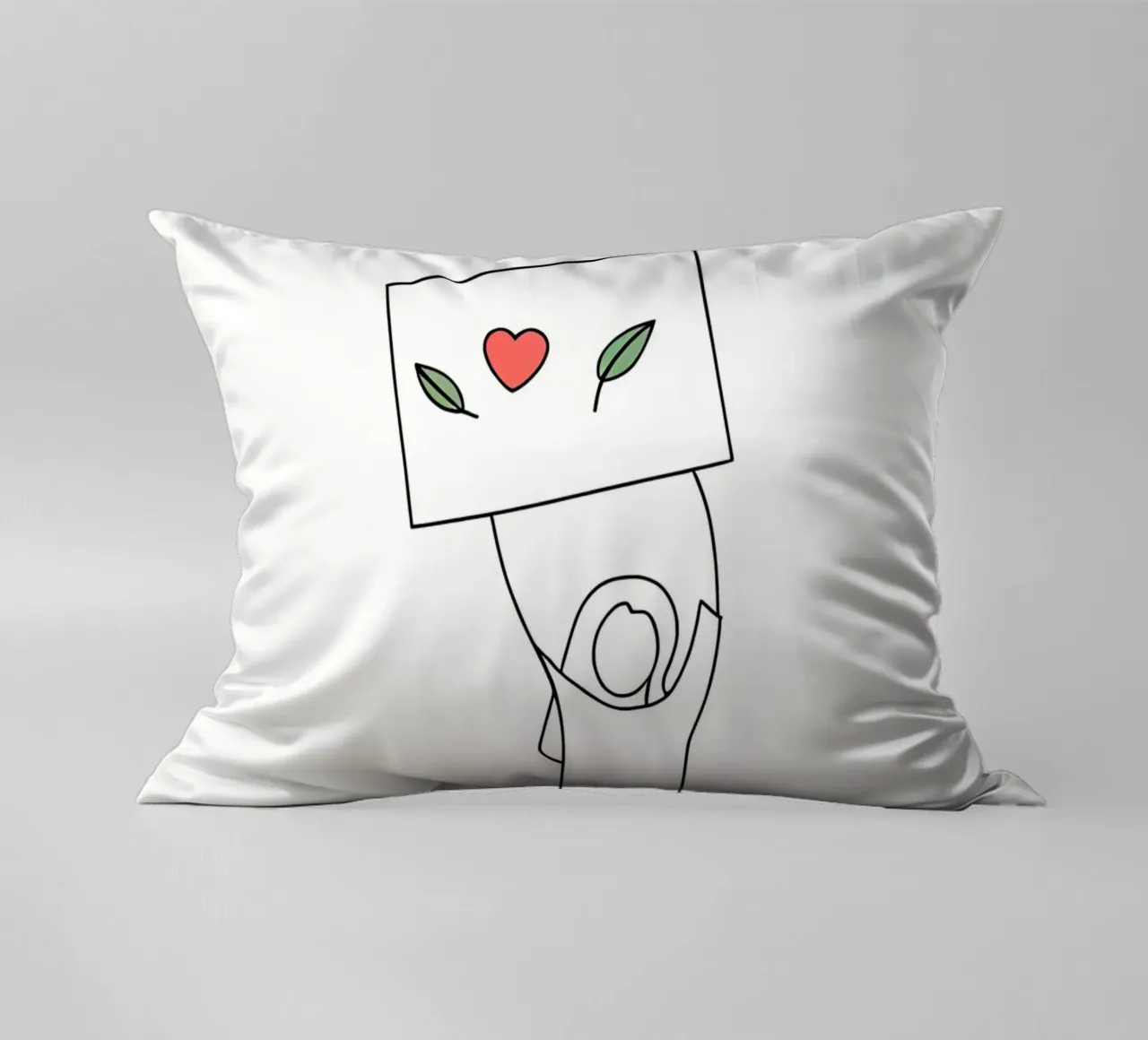 Go Vegan - Line art minimaliste per una vita a base vegetale cuscino da Viv Line Art