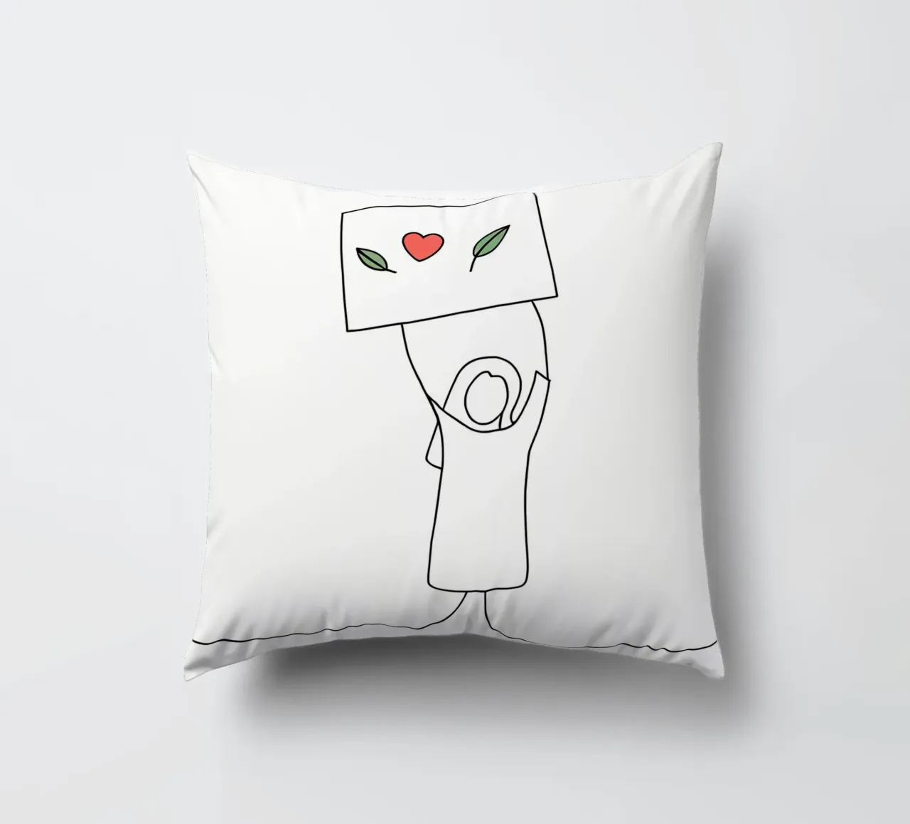 Go Vegan - Line art minimaliste per una vita a base vegetale cuscino da Viv Line Art