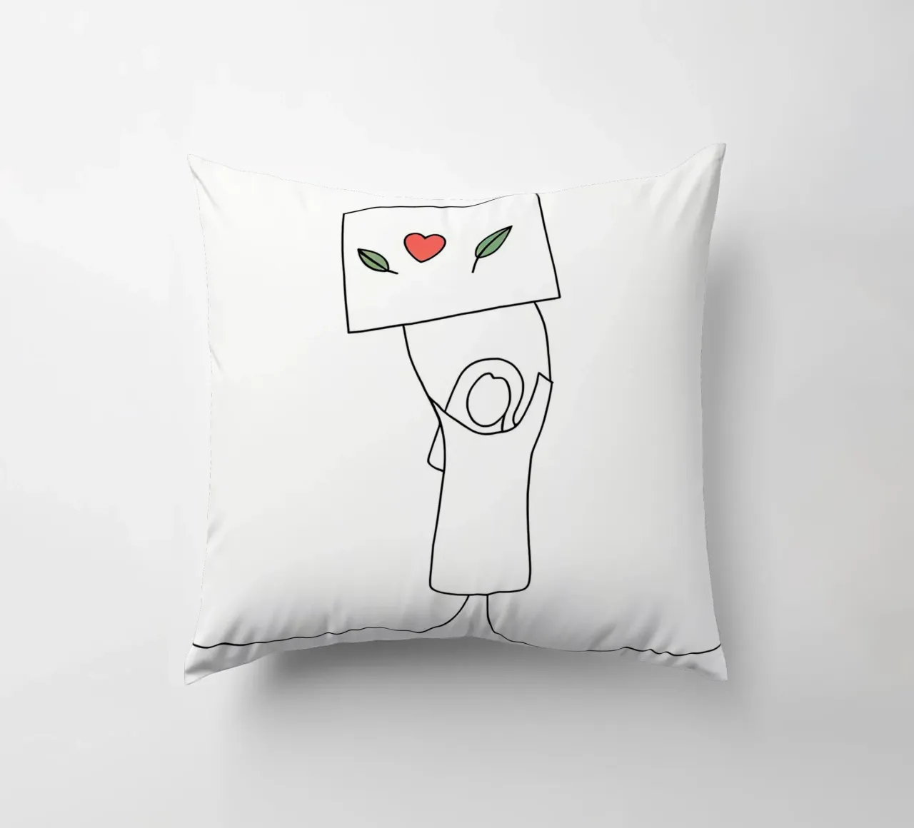 Go Vegan - Line art minimaliste per una vita a base vegetale cuscino da Viv Line Art