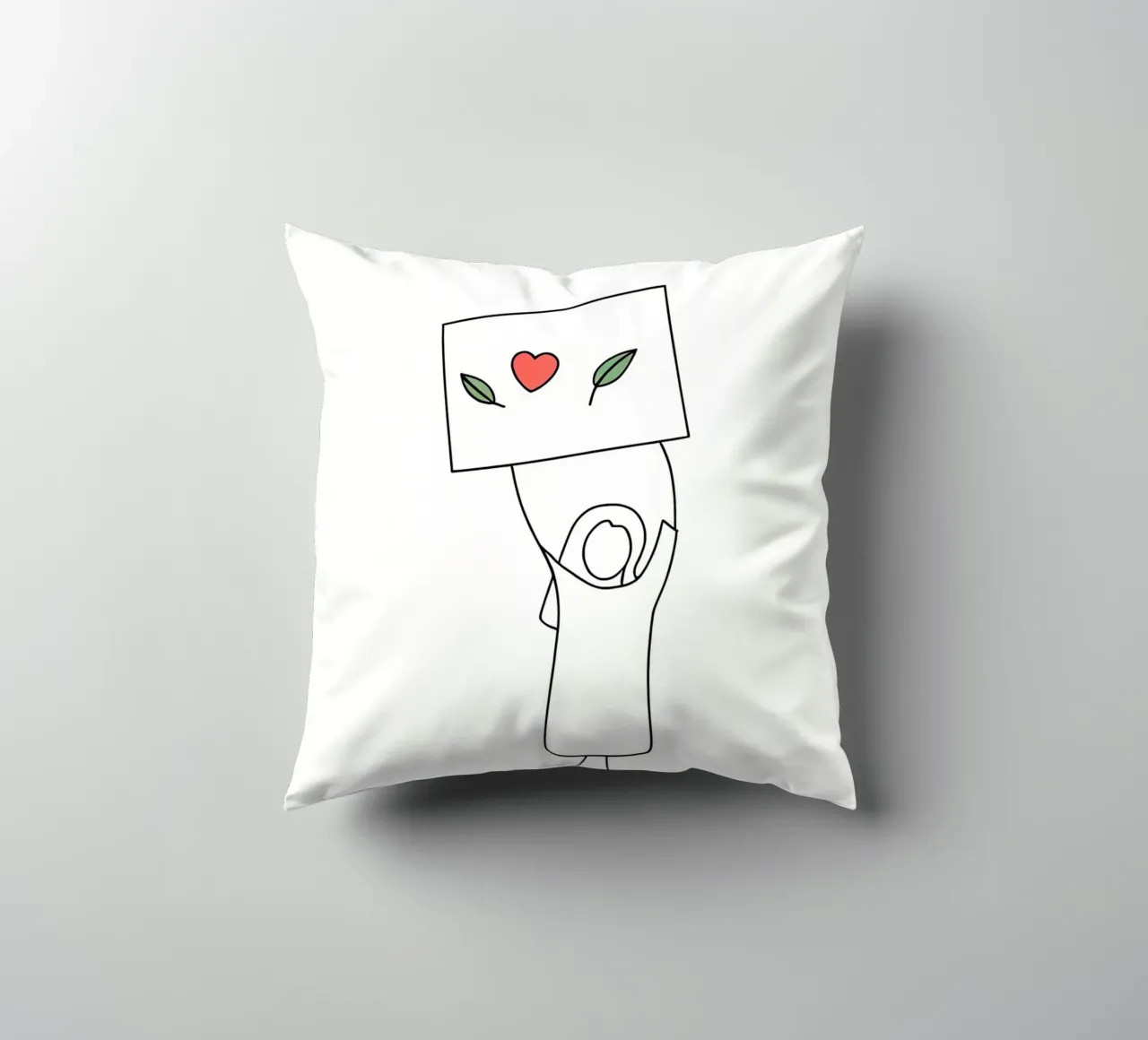 Go Vegan - Line art minimaliste per una vita a base vegetale cuscino da Viv Line Art