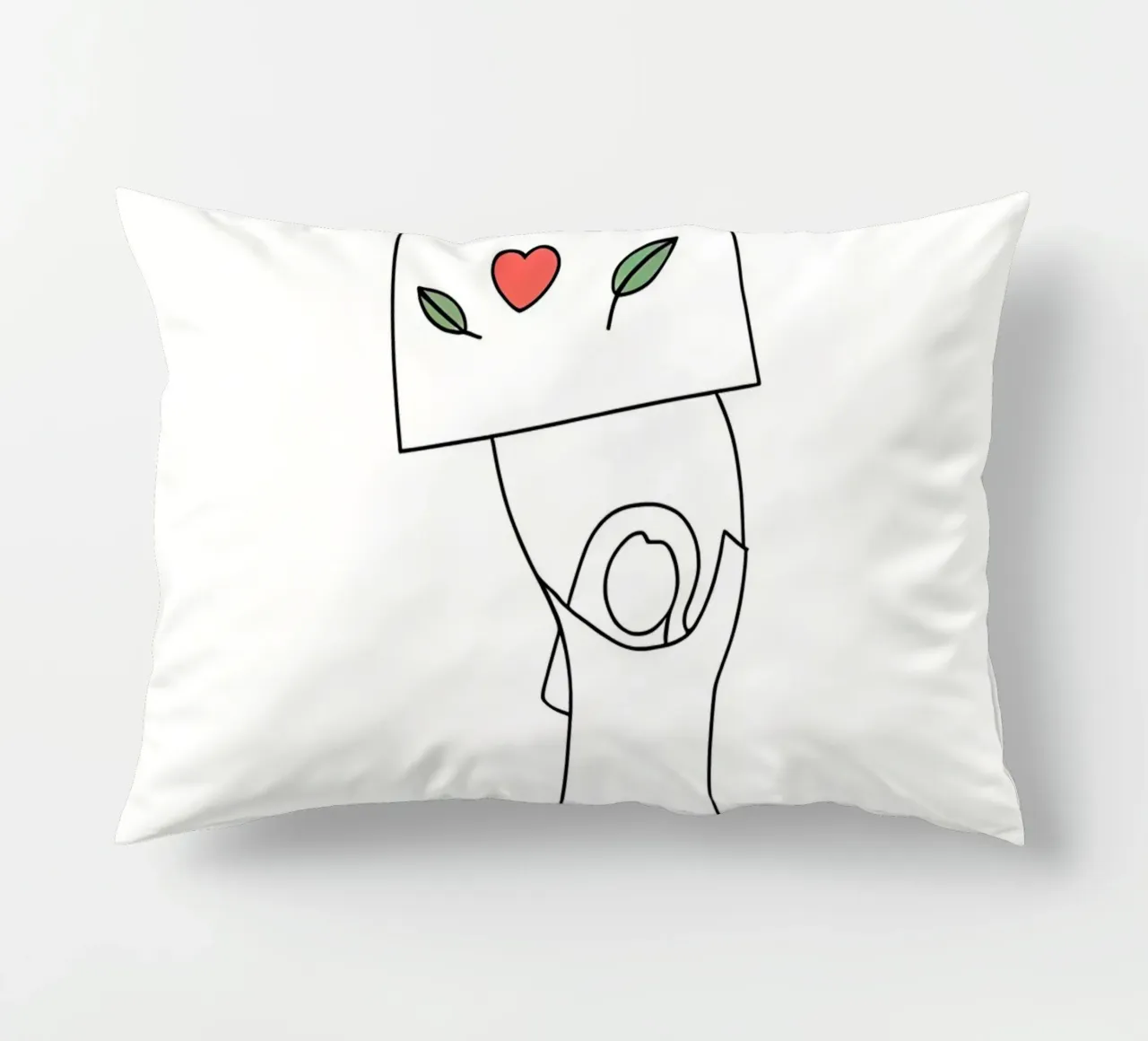 Go Vegan - Line art minimaliste per una vita a base vegetale cuscino da Viv Line Art
