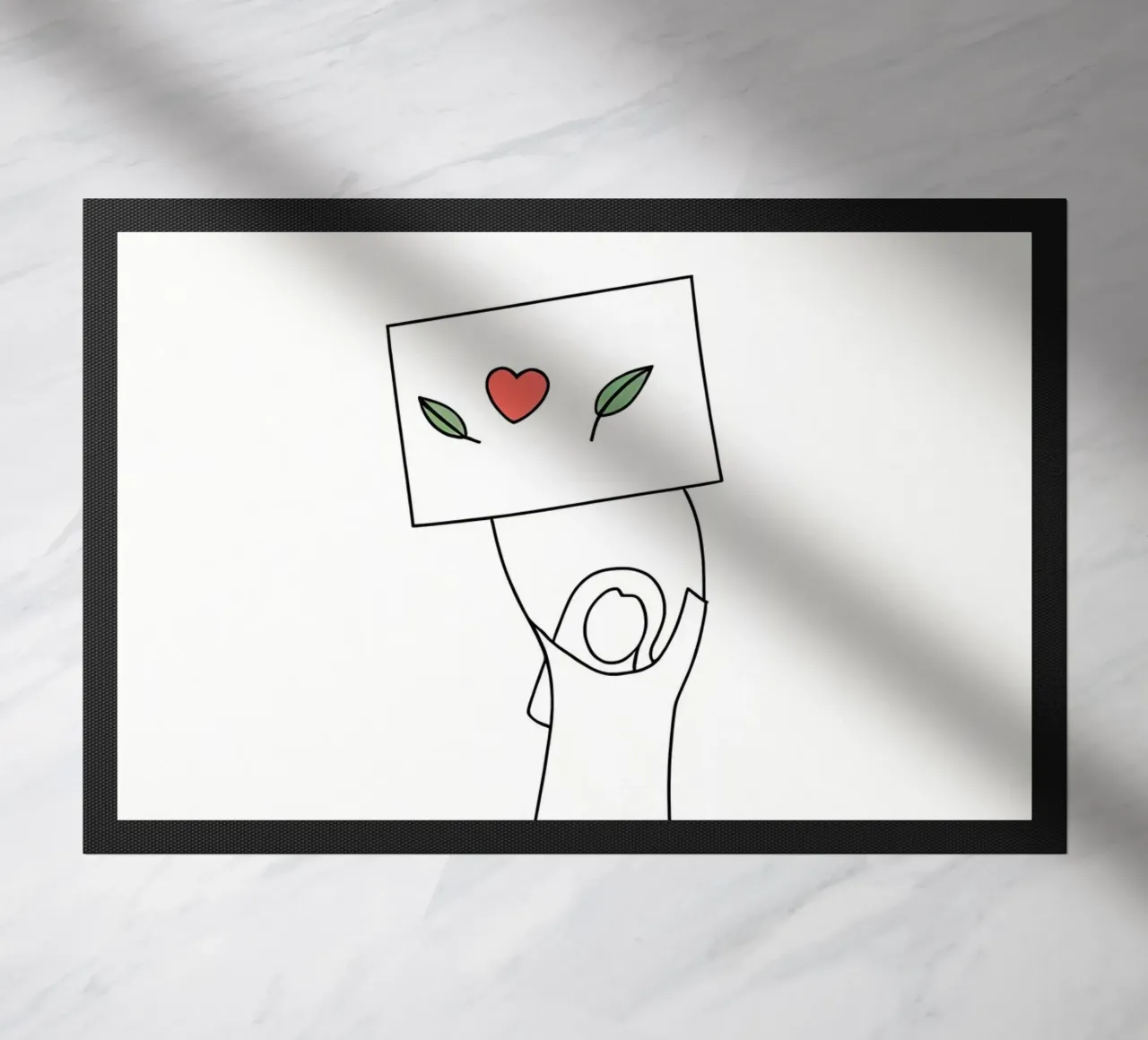 Go Vegan - Line art minimaliste per una vita a base vegetale zerbino da Viv Line Art
