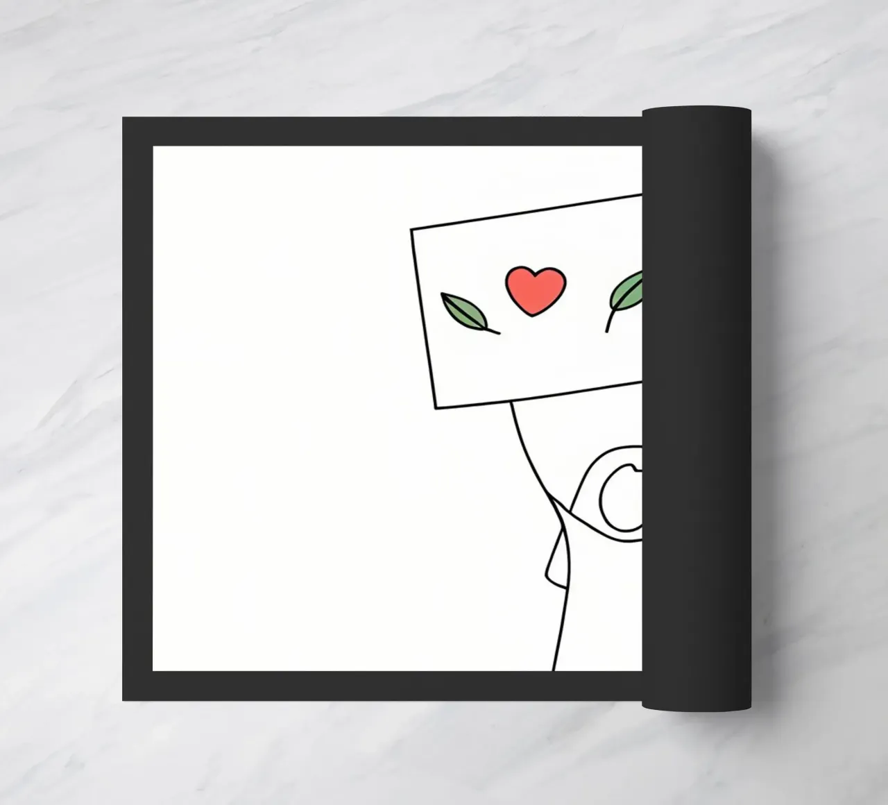 Go Vegan - Line art minimaliste per una vita a base vegetale zerbino da Viv Line Art