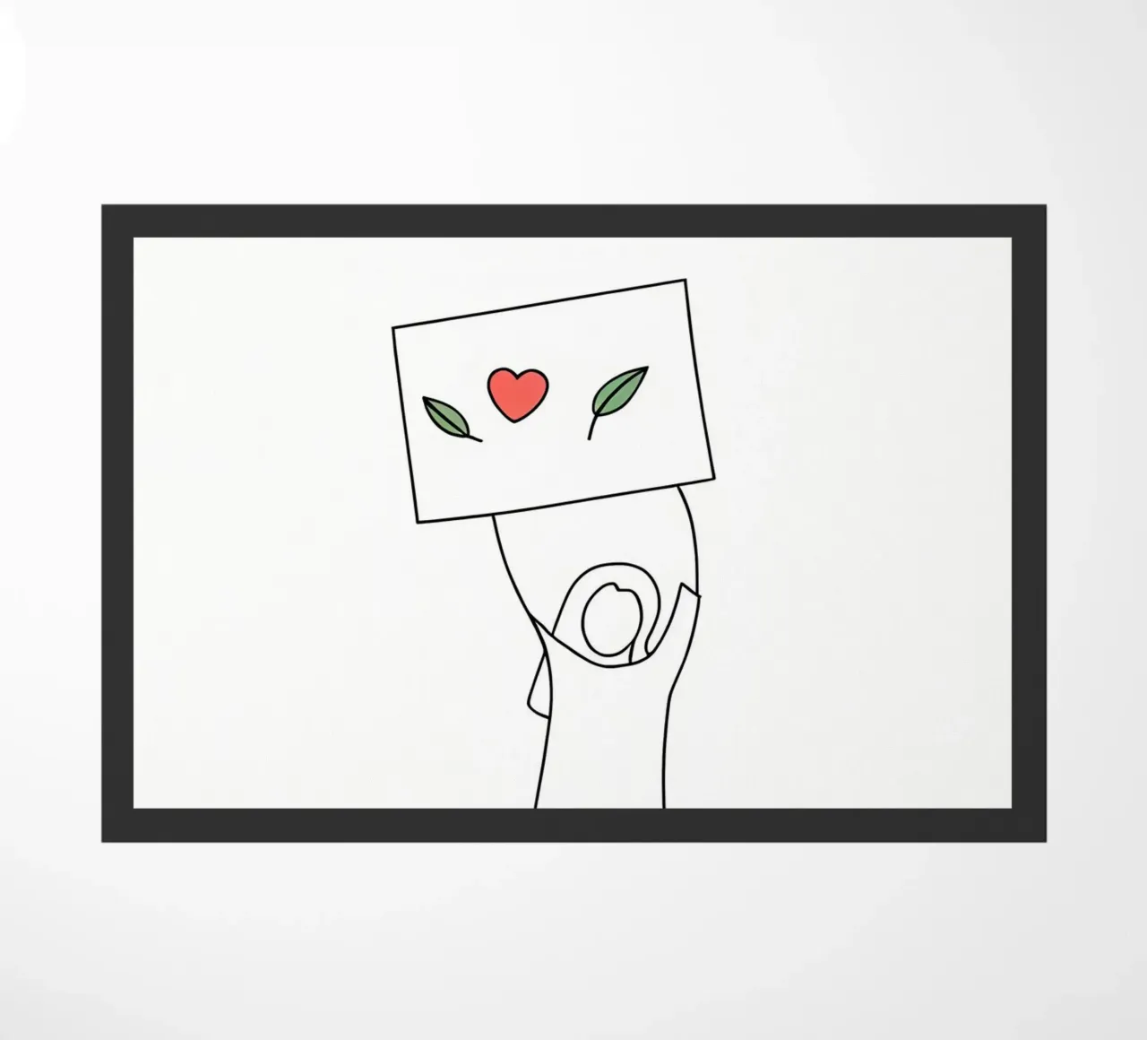 Go Vegan - Line art minimaliste per una vita a base vegetale zerbino da Viv Line Art