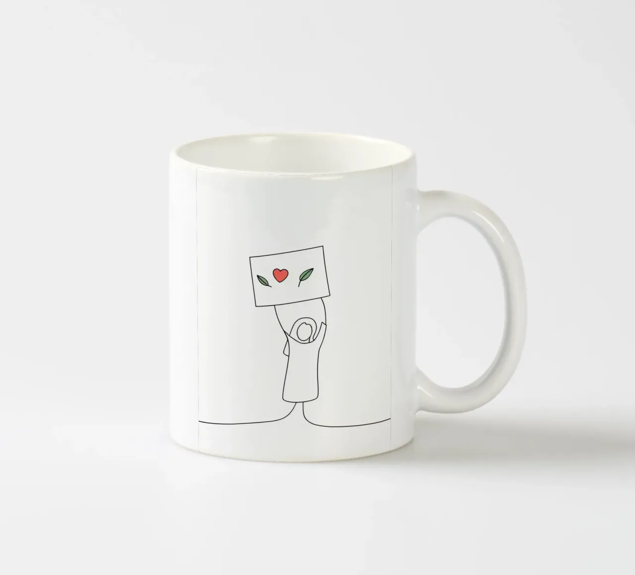 Go Vegan - Line art minimaliste per una vita a base vegetale tazza in ceramica da Viv Line Art