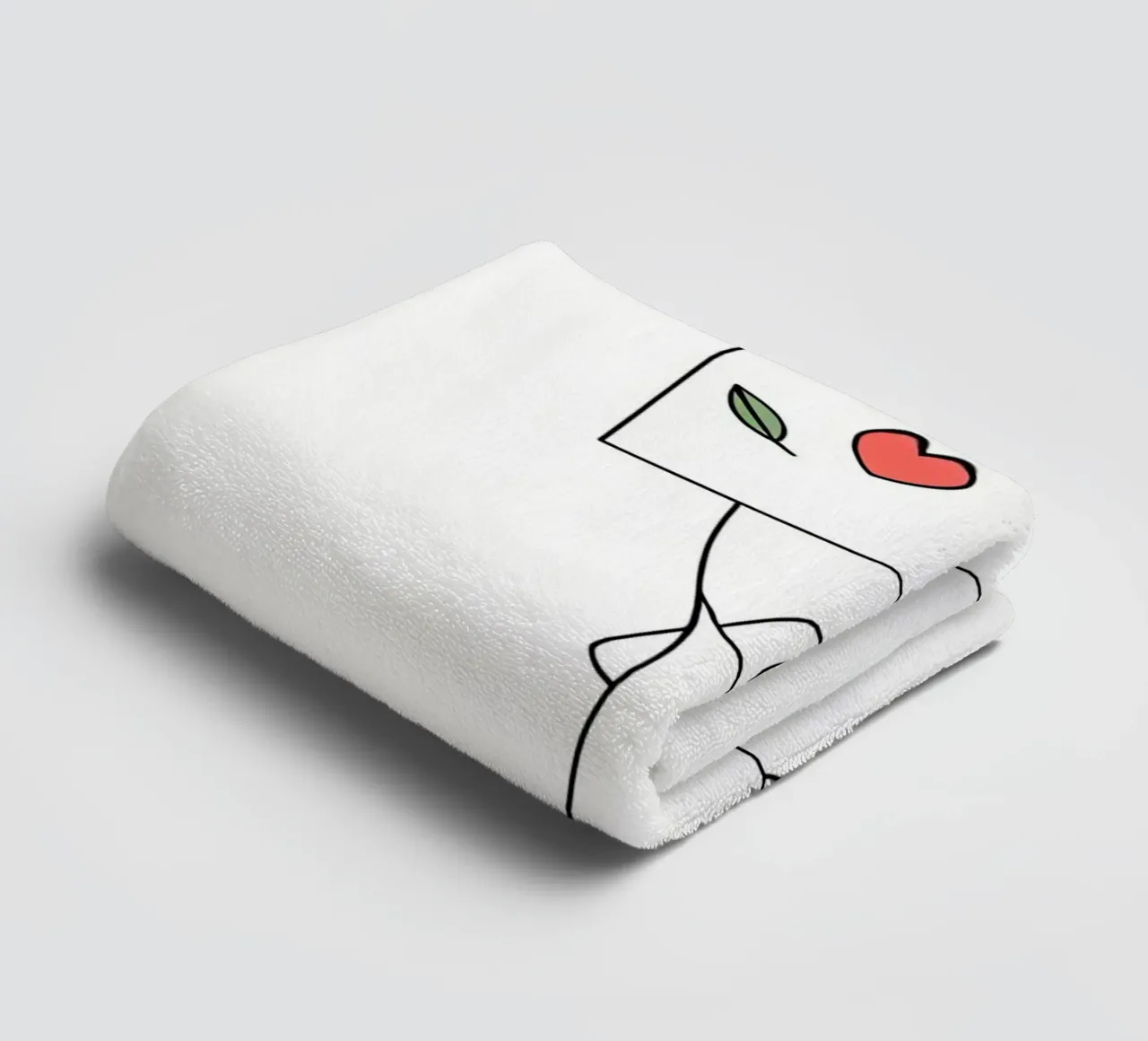 Go Vegan - Line art minimaliste per una vita a base vegetale asciugamano da bagno da Viv Line Art