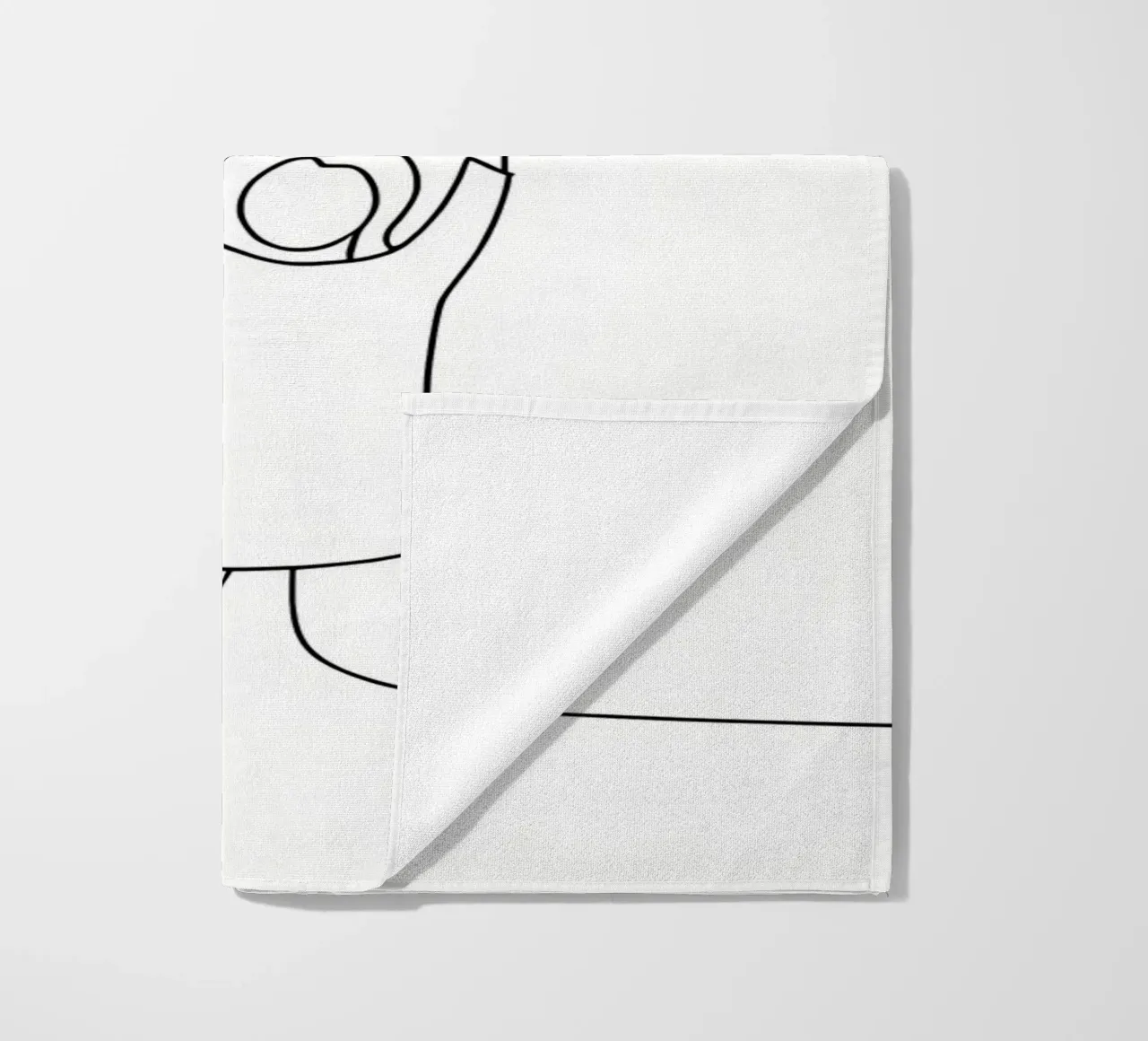 Go Vegan - Line art minimaliste per una vita a base vegetale telo mare da Viv Line Art