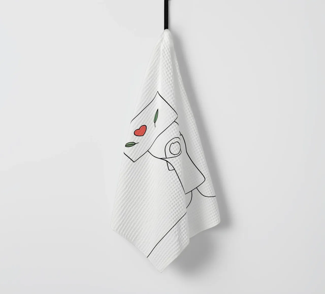 Go Vegan - Line art minimaliste per una vita a base vegetale canovaccio da cucina da Viv Line Art