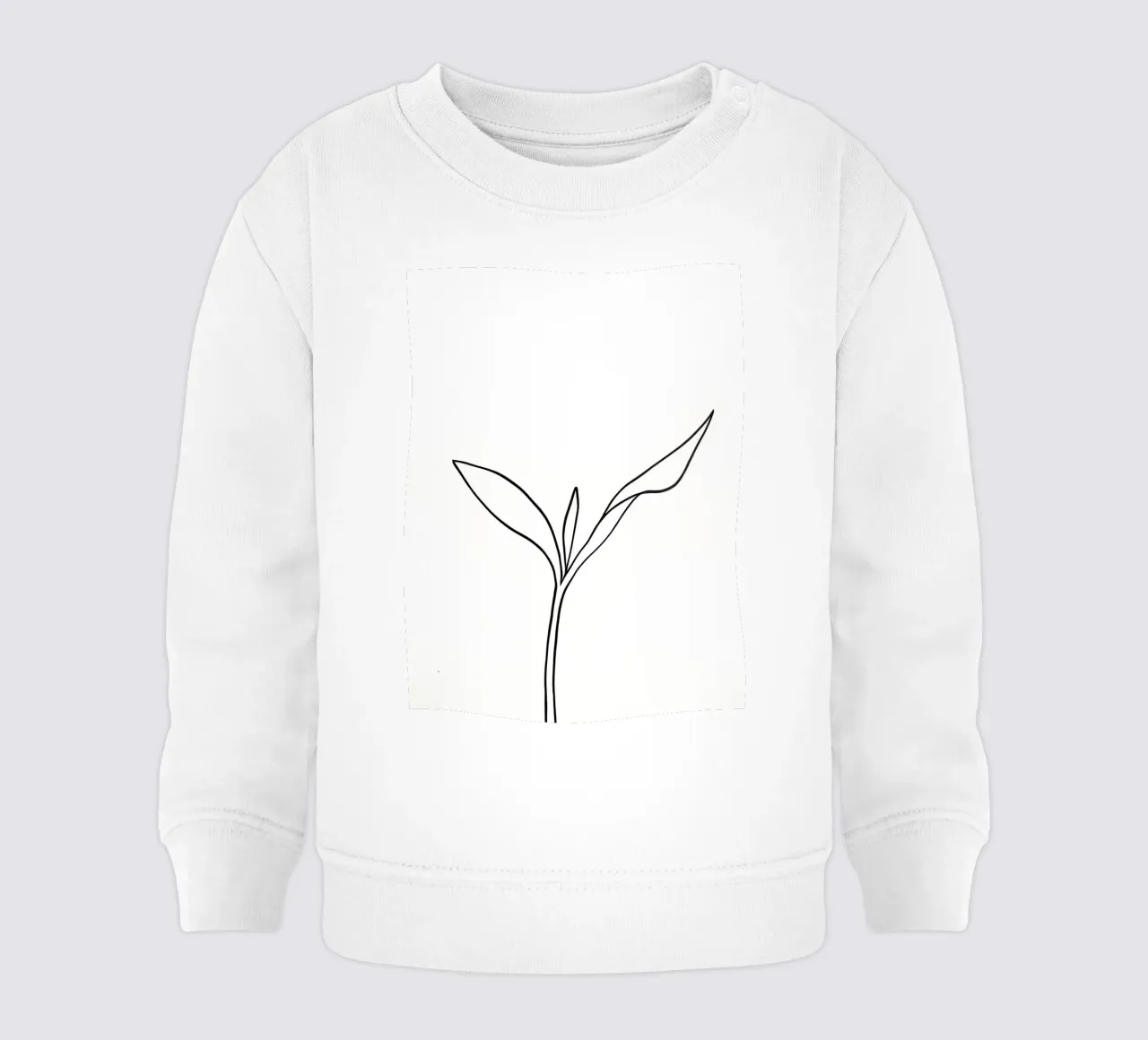 Pianta minimalista in crescita - Disegno botanico di line art. felpa neonato da Viv Line Art