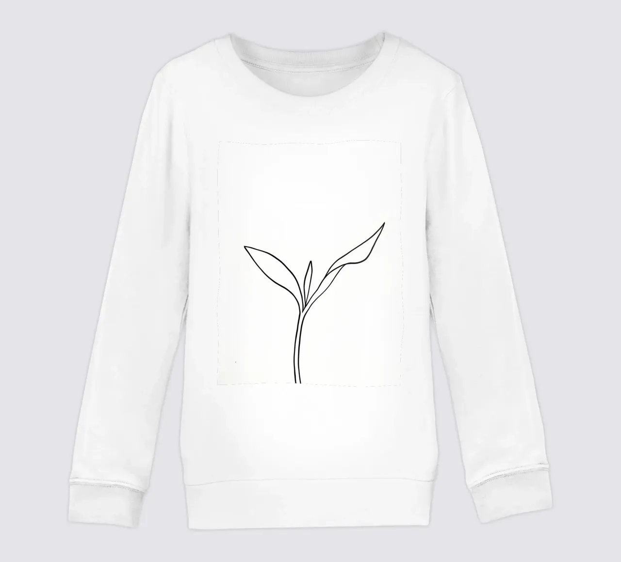Pianta minimalista in crescita - Disegno botanico di line art. felpa bambino da Viv Line Art