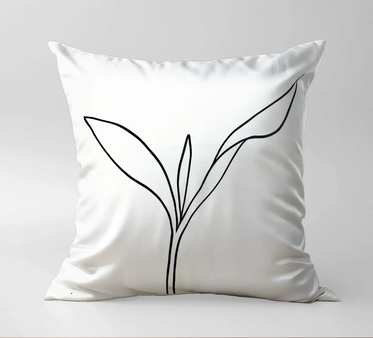Pianta minimalista in crescita - Disegno botanico di line art. cuscino da Viv Line Art