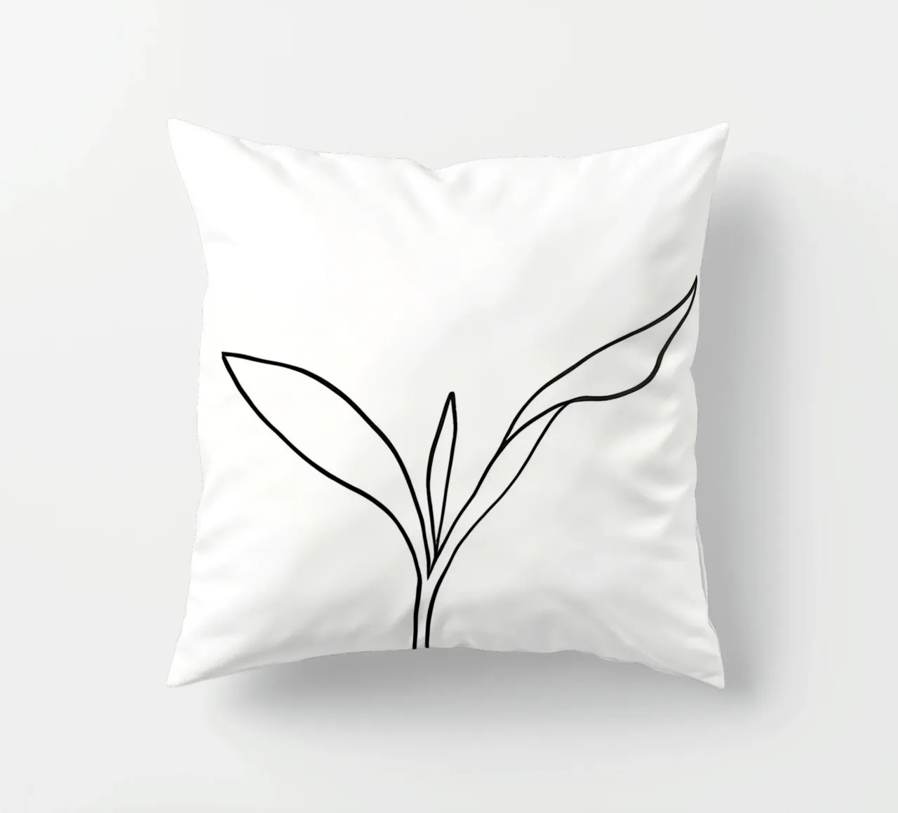 Pianta minimalista in crescita - Disegno botanico di line art. cuscino da Viv Line Art
