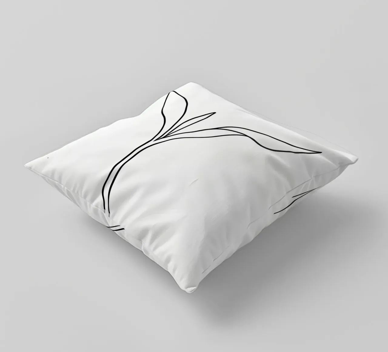 Pianta minimalista in crescita - Disegno botanico di line art. cuscino da Viv Line Art