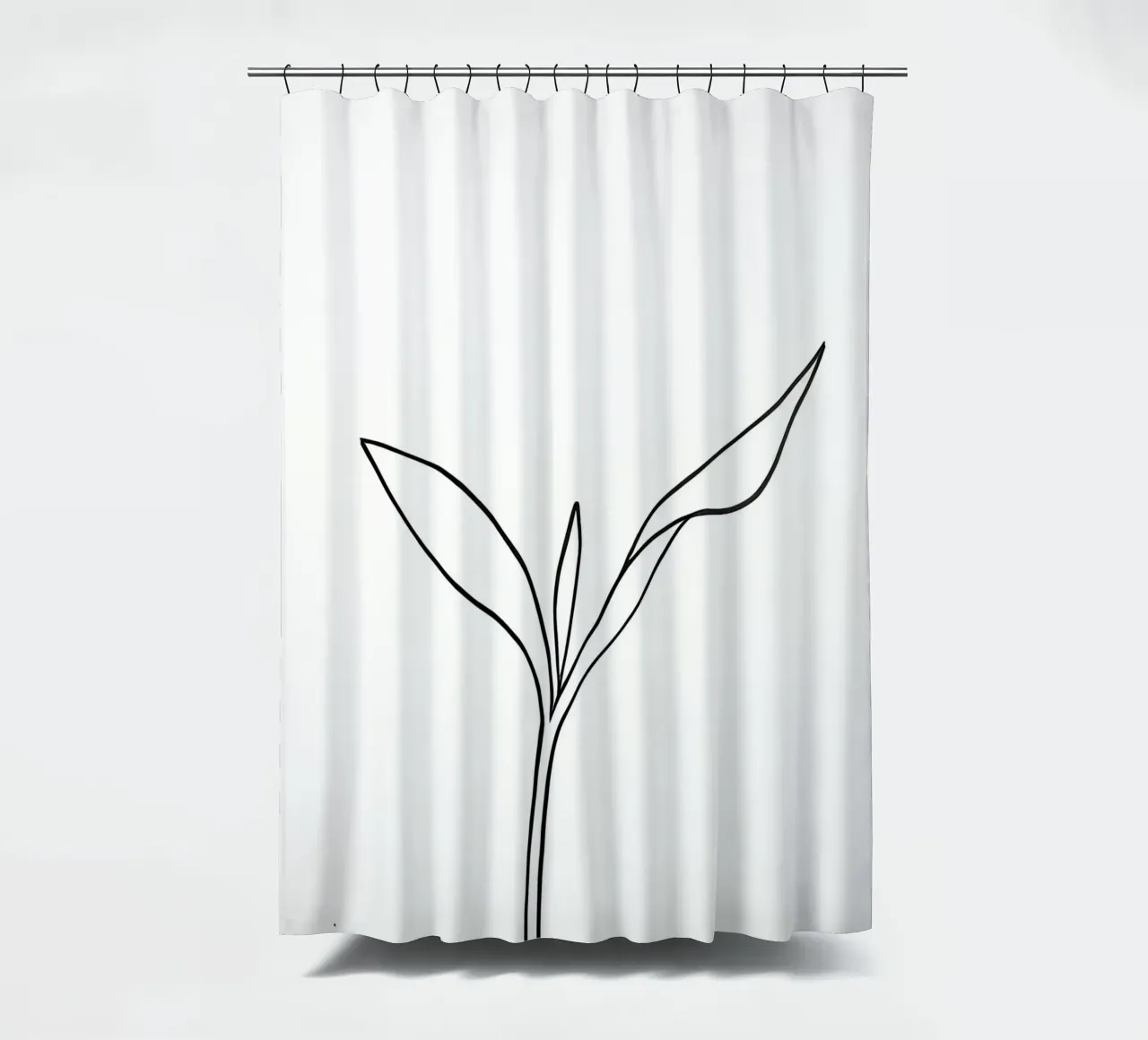 Minimalist Plant Growing - Botanical Line Art Drawin shower curtain by Viv Line Art