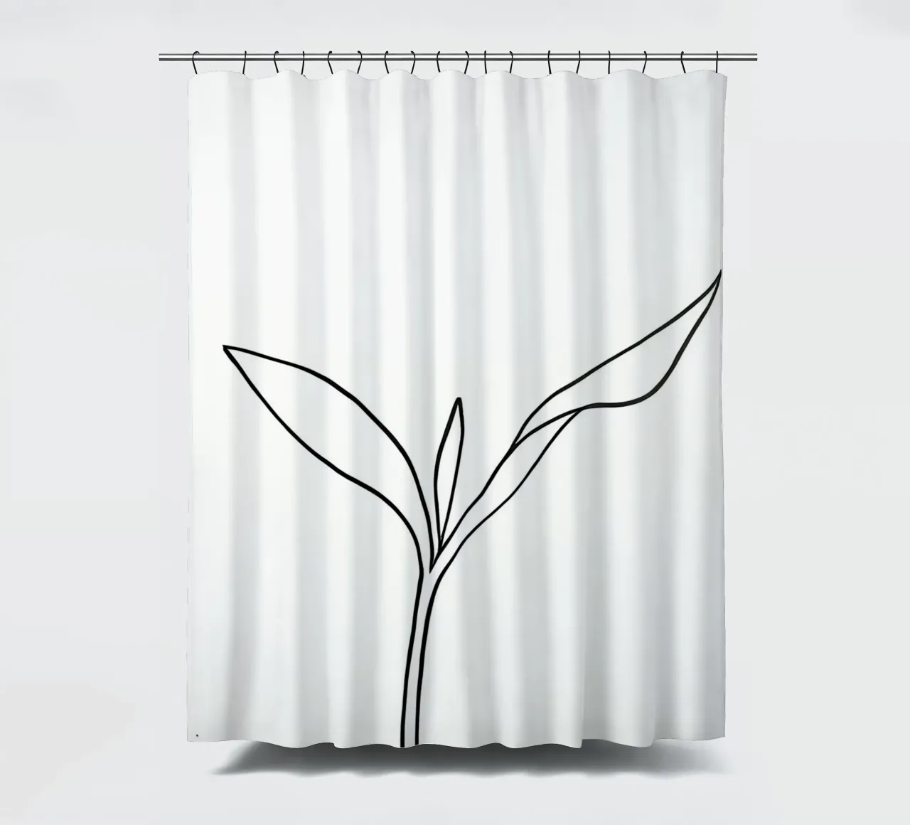 Minimalist Plant Growing - Botanical Line Art Drawin shower curtain by Viv Line Art
