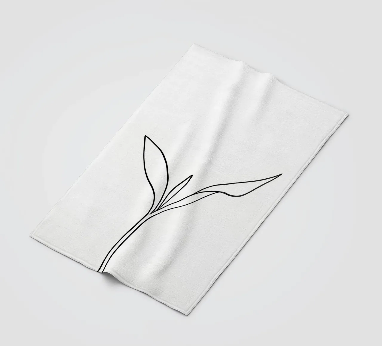 Pianta minimalista in crescita - Disegno botanico di line art. coperta in pile da Viv Line Art