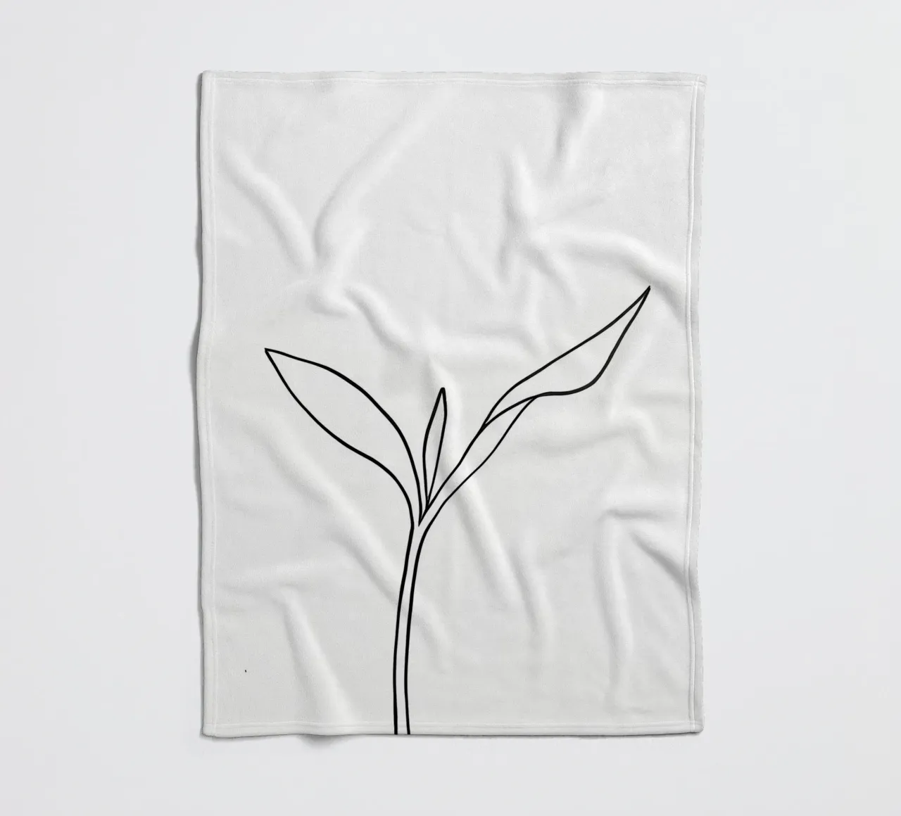 Pianta minimalista in crescita - Disegno botanico di line art. coperta in pile da Viv Line Art