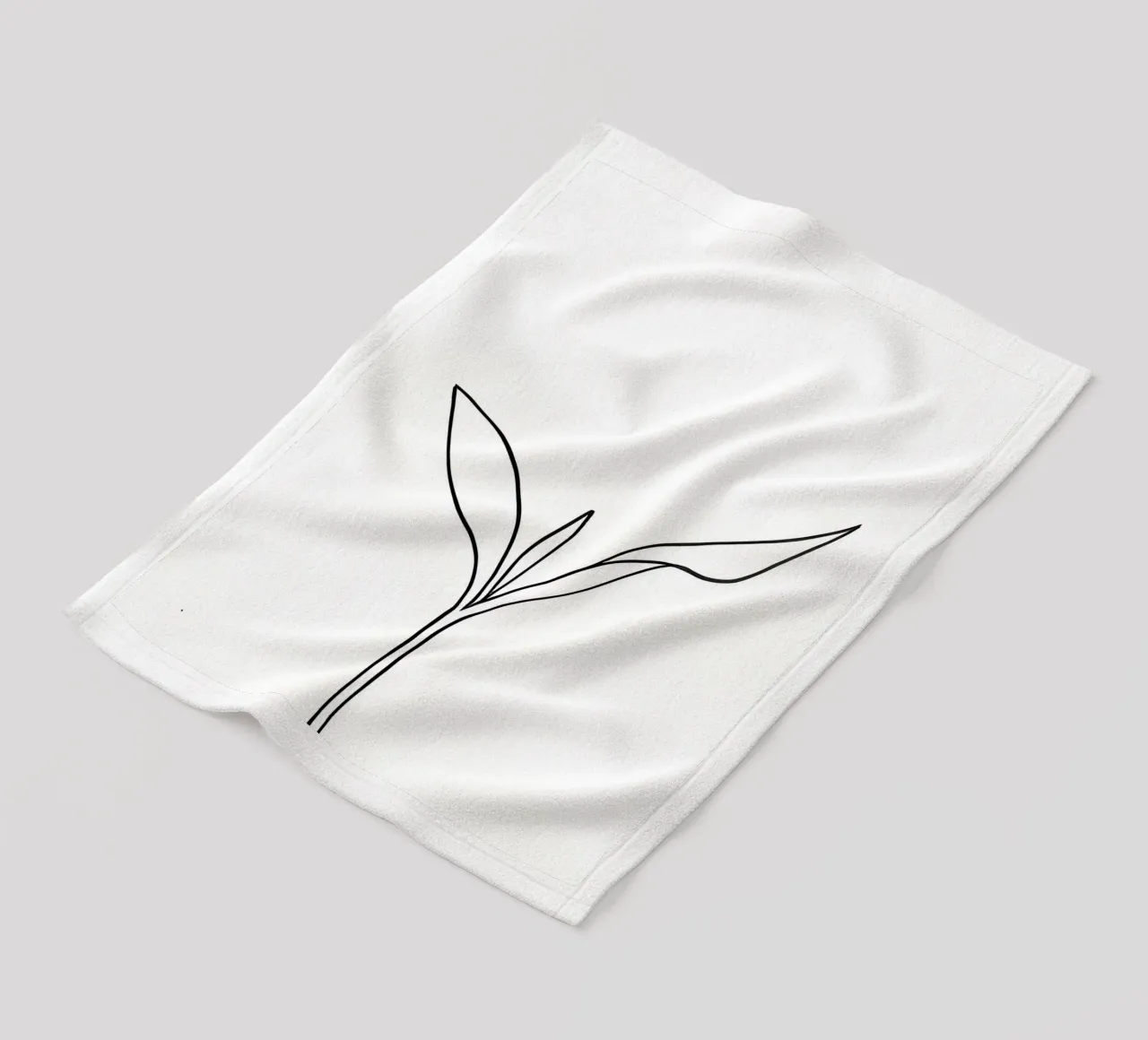 Pianta minimalista in crescita - Disegno botanico di line art. coperta in pile da Viv Line Art