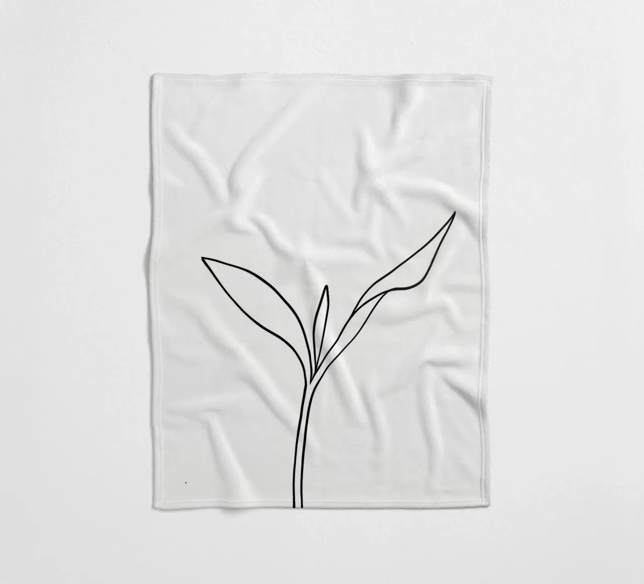 Pianta minimalista in crescita - Disegno botanico di line art. coperta in pile da Viv Line Art