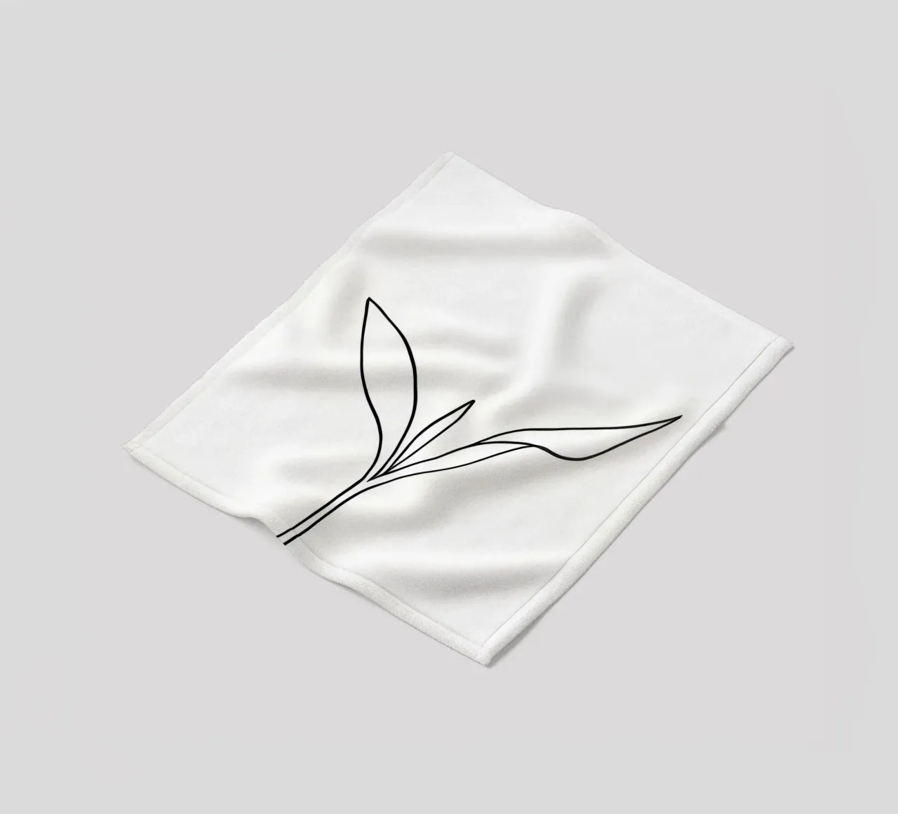 Pianta minimalista in crescita - Disegno botanico di line art. coperta in pile da Viv Line Art