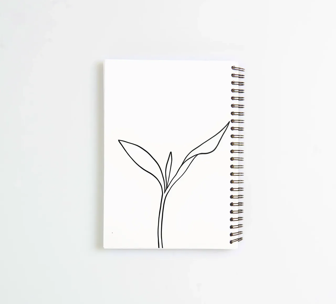 Minimalist Plant Growing - Botanical Line Art Drawin spiral notebook by Viv Line Art