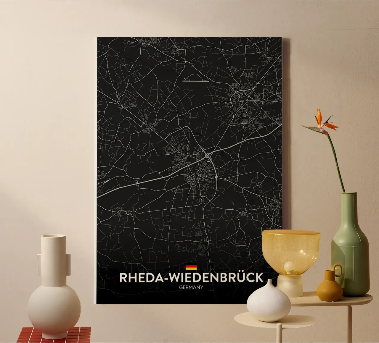 kaart canvas met Baklijst van Christopher Adams