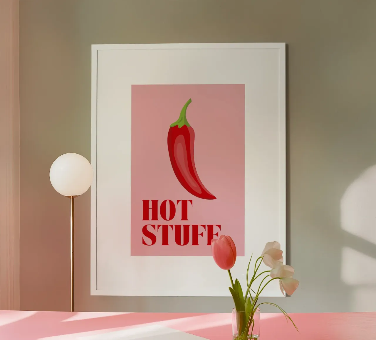 Hot Stuff poster con telaio in legno da thewalllab