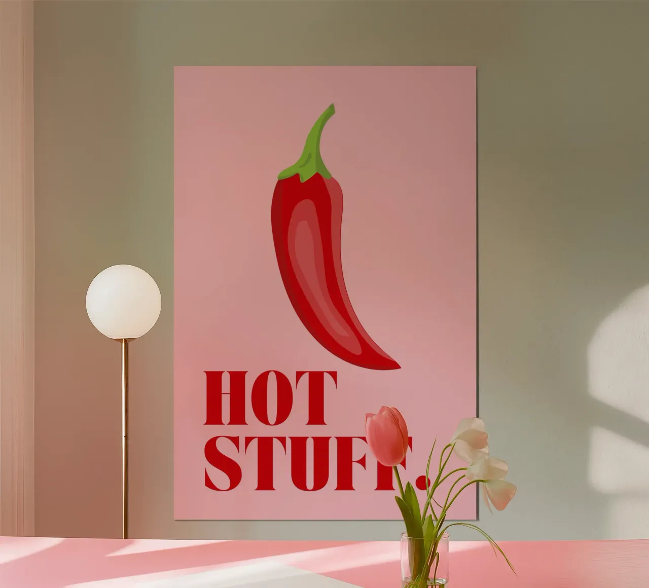 Hot Stuff poster con telaio in legno da thewalllab