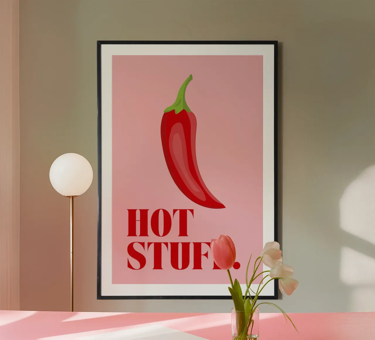 Hot Stuff poster con telaio in legno da thewalllab