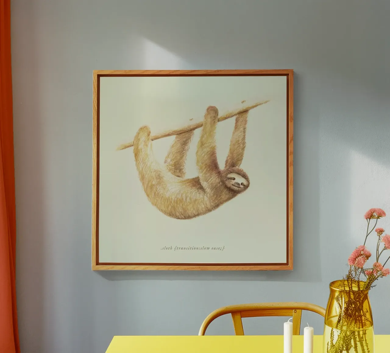 Sloth acrylic glass by Florent Bodart