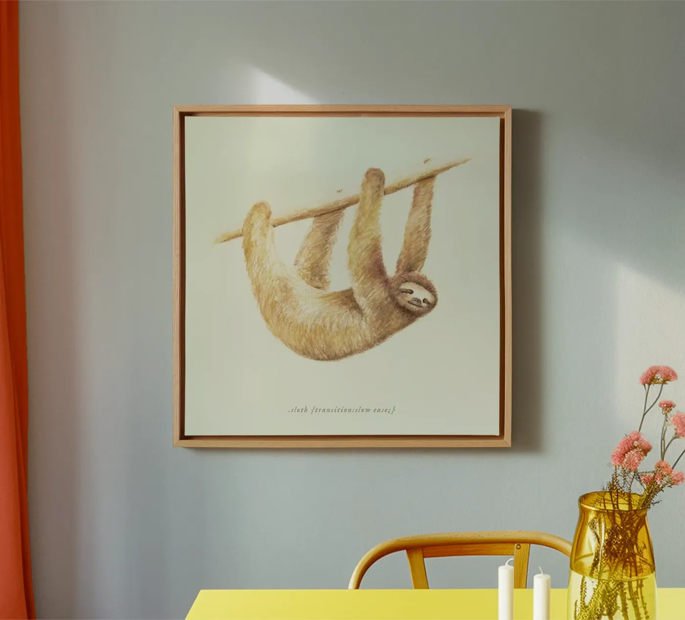 Sloth canvas by Florent Bodart